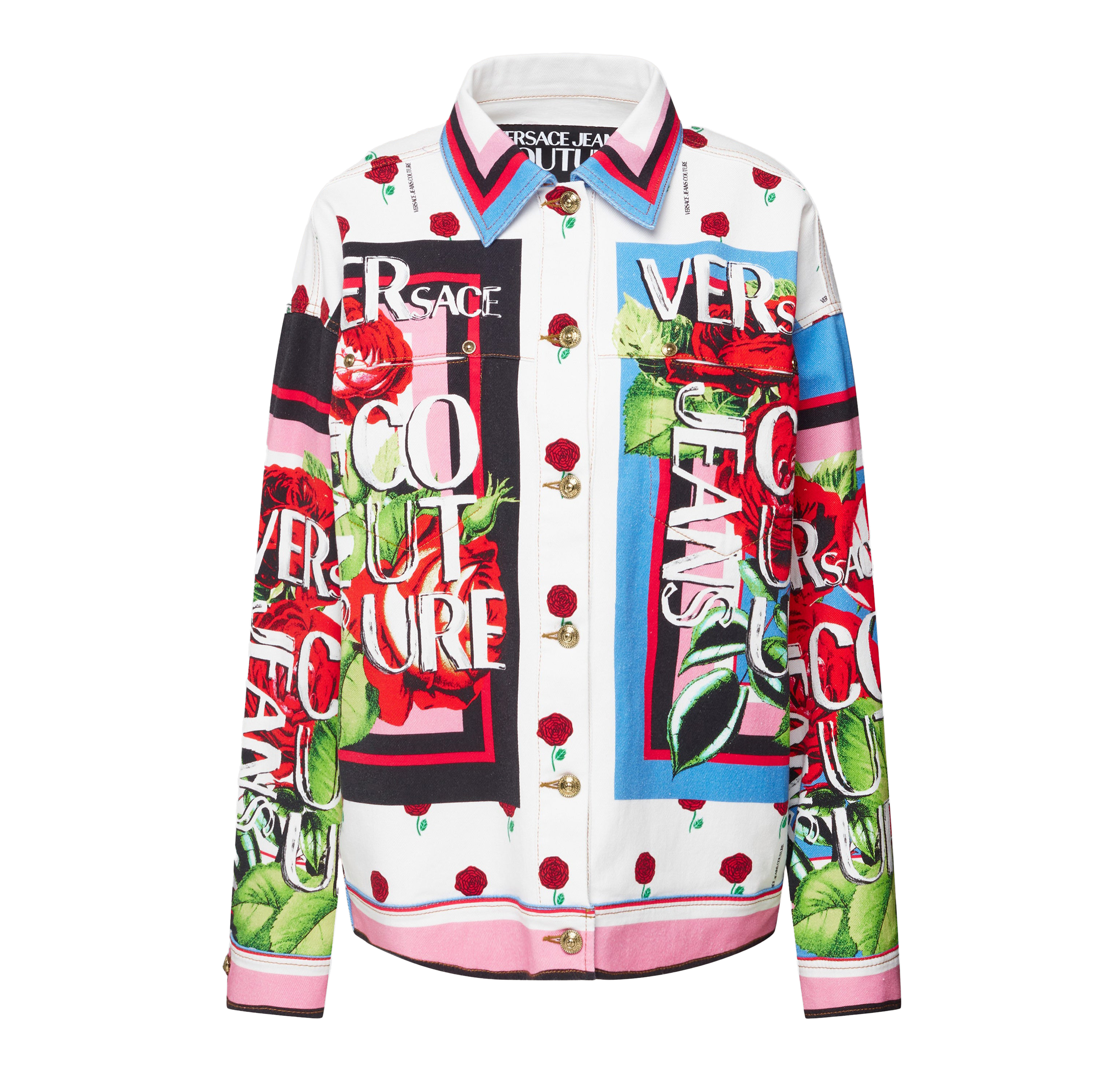 Chaqueta Blanca Versace Couture Bull Gall Panel Foulard D454