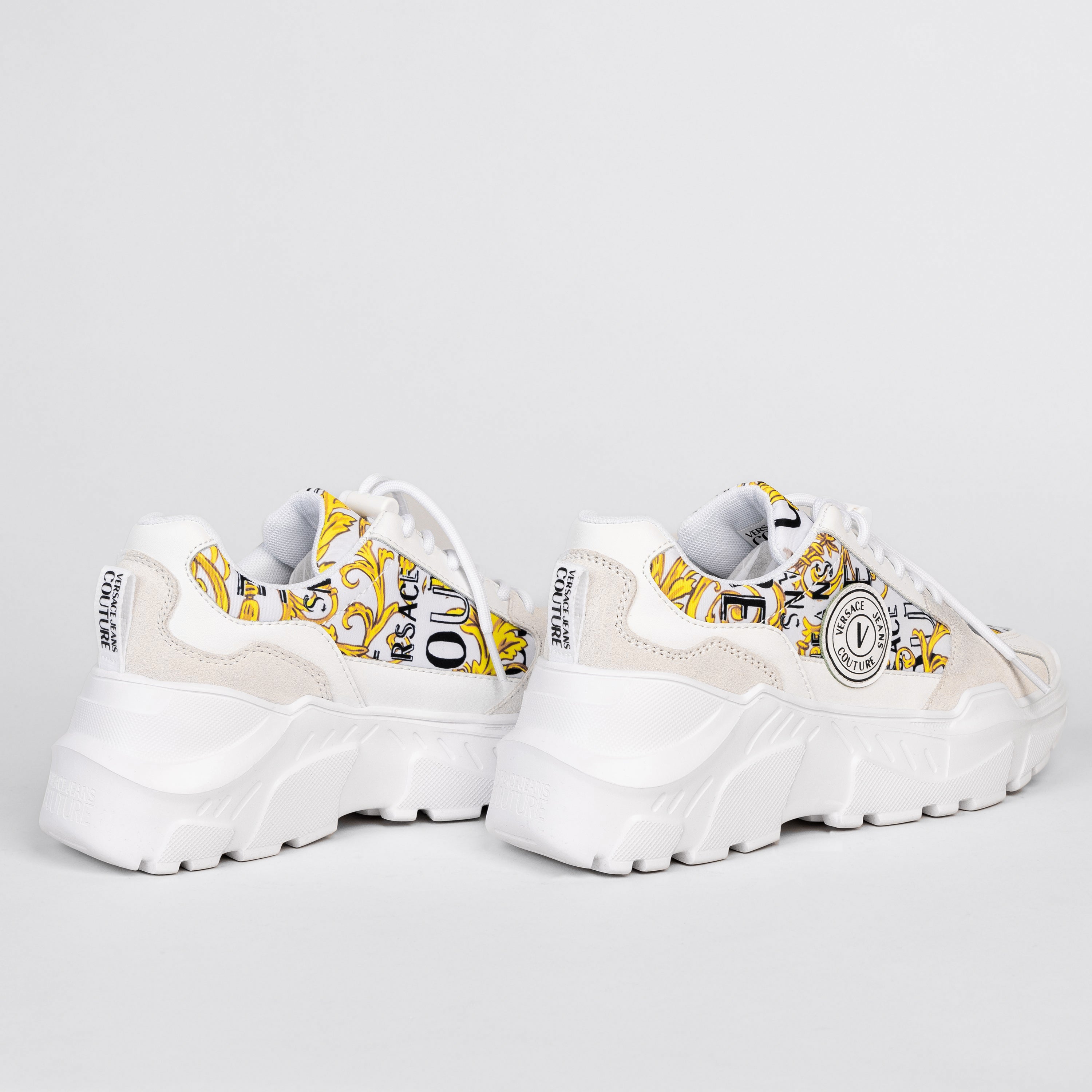 Sneakers Blanco Versace Couture Printed Nylon+Leather