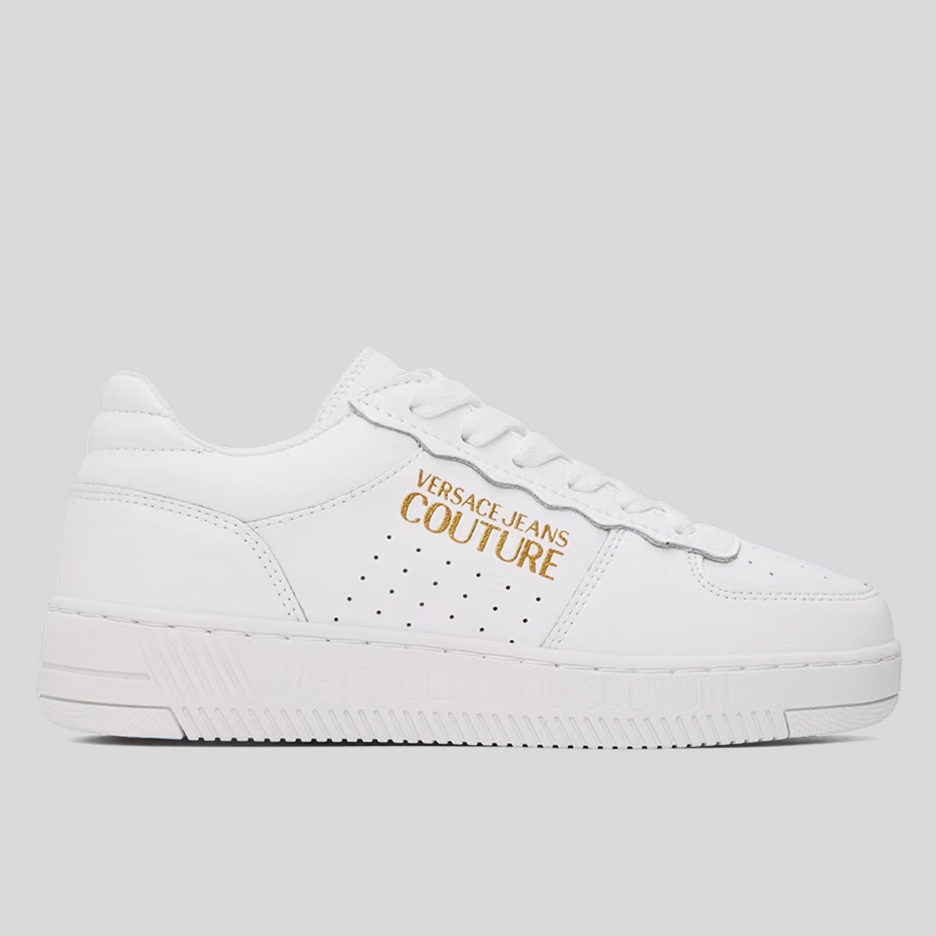 Sneakers Blanco Versace Couture Grainy Leather