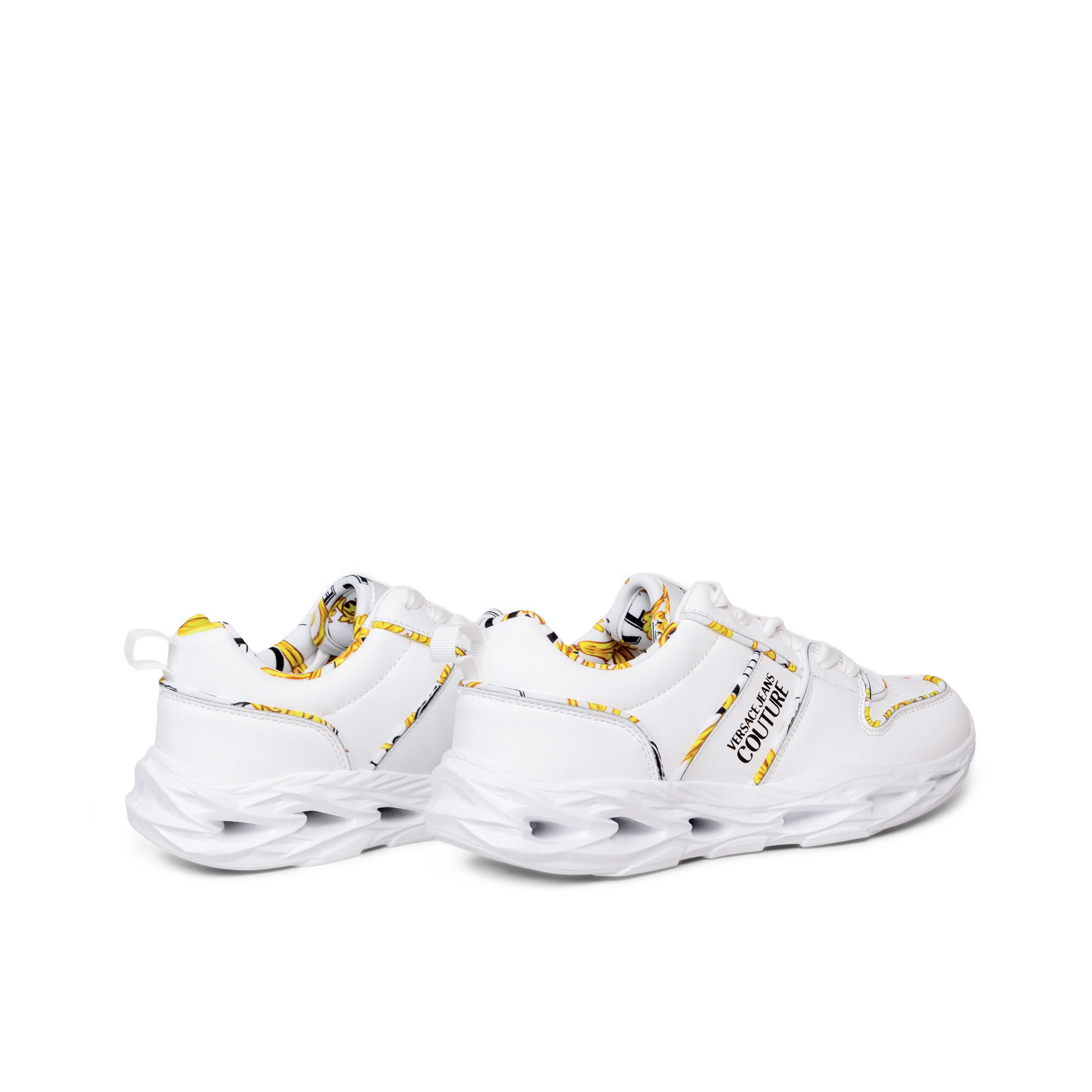 Sneakers Blanco Versace Couture Mesh Printed Nylon