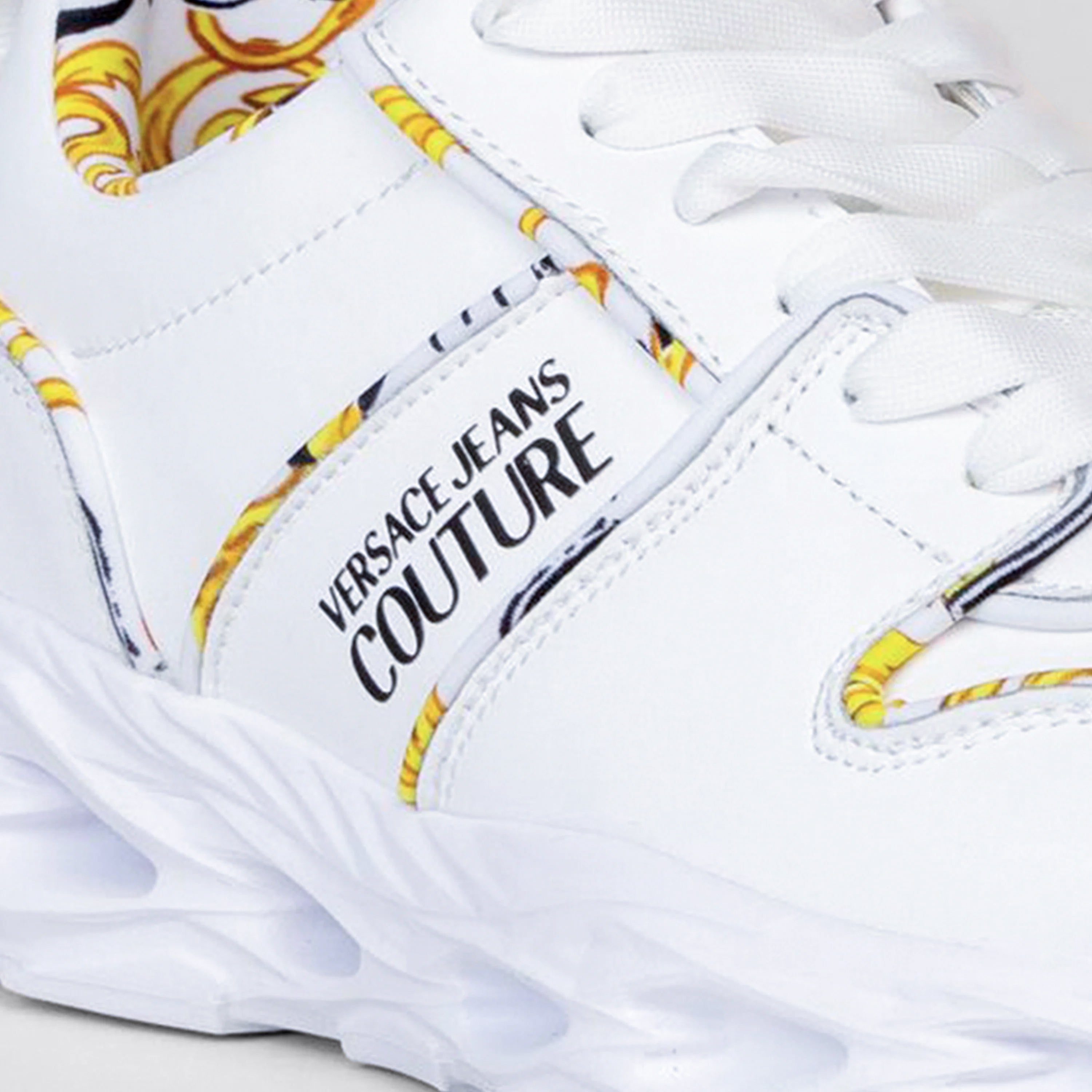Sneakers Blanco Versace Couture Mesh Printed Nylon