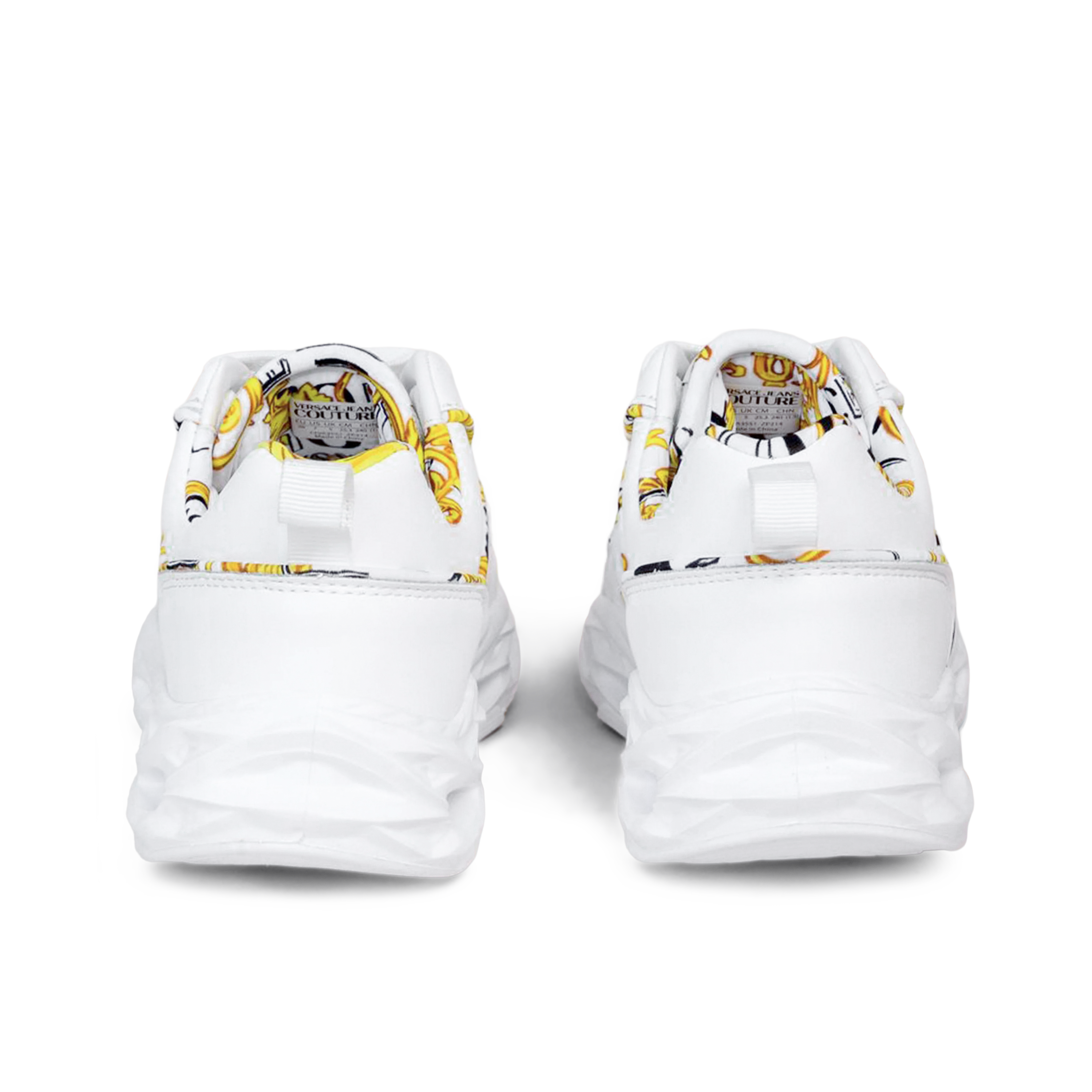 Sneakers Blanco Versace Couture Mesh Printed Nylon