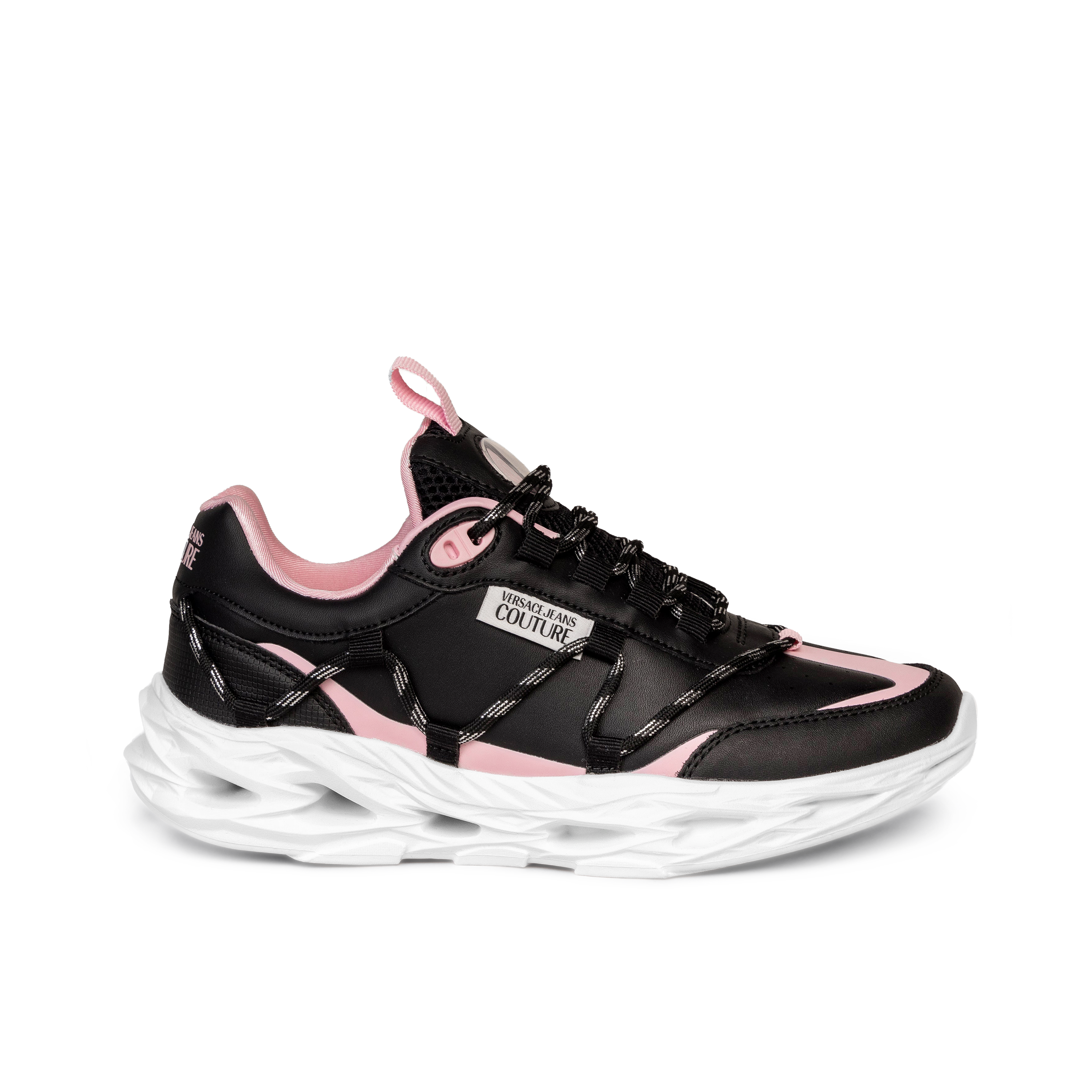 Sneakers Negro Versace Couture Mesh Printed Nylon