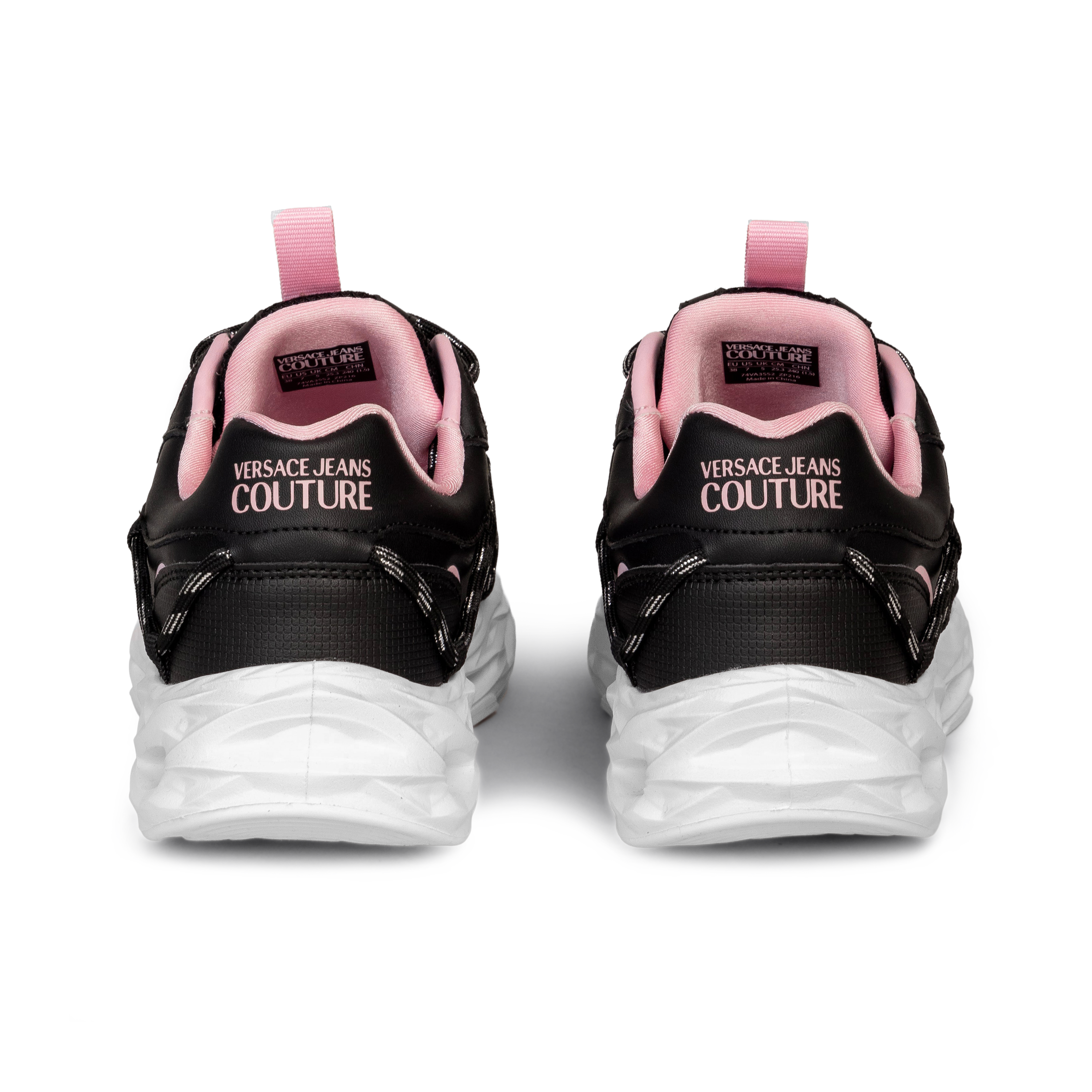 Sneakers Negro Versace Couture Mesh Printed Nylon