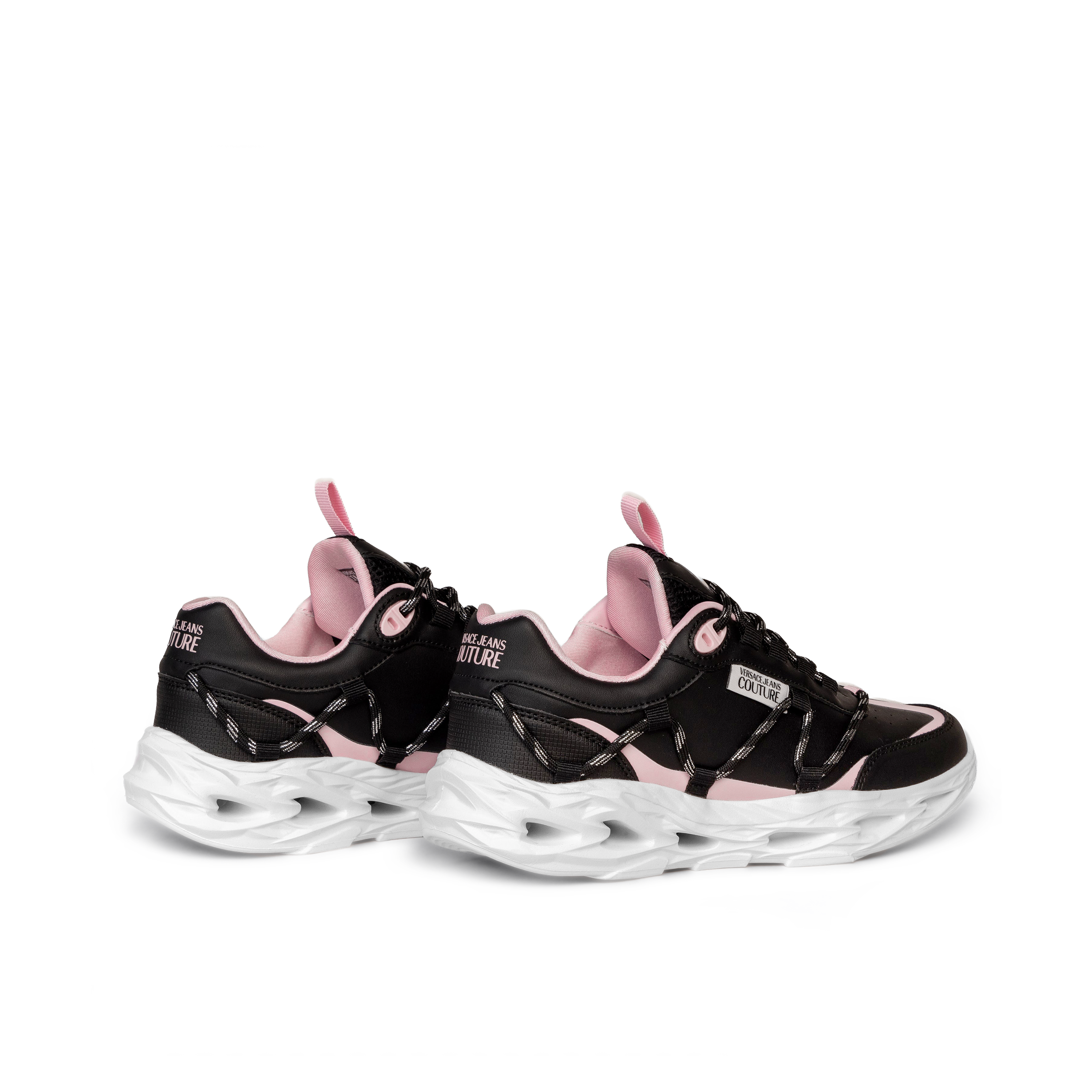Sneakers Negro Versace Couture Mesh Printed Nylon