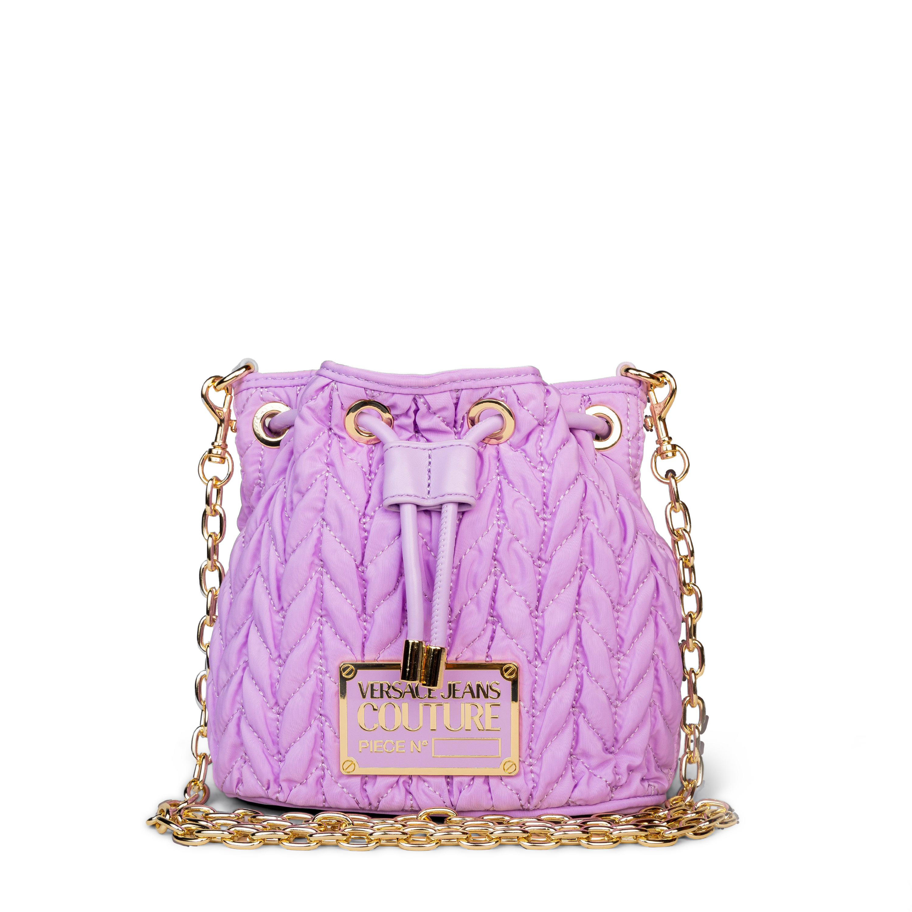 Cartera Lila Versace Couture Heart Chain