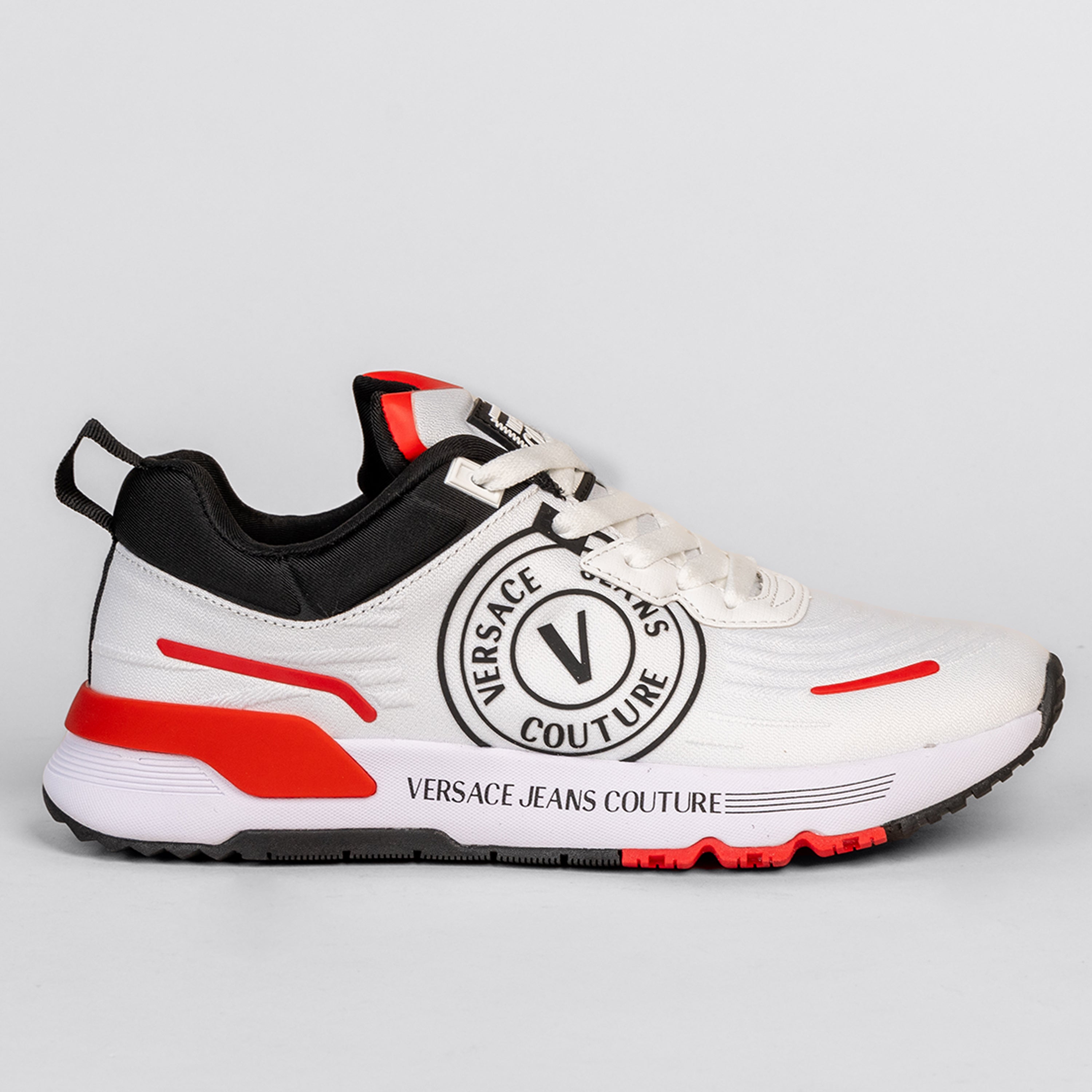 Sneakers Blanco Versace Couture Rojo Running