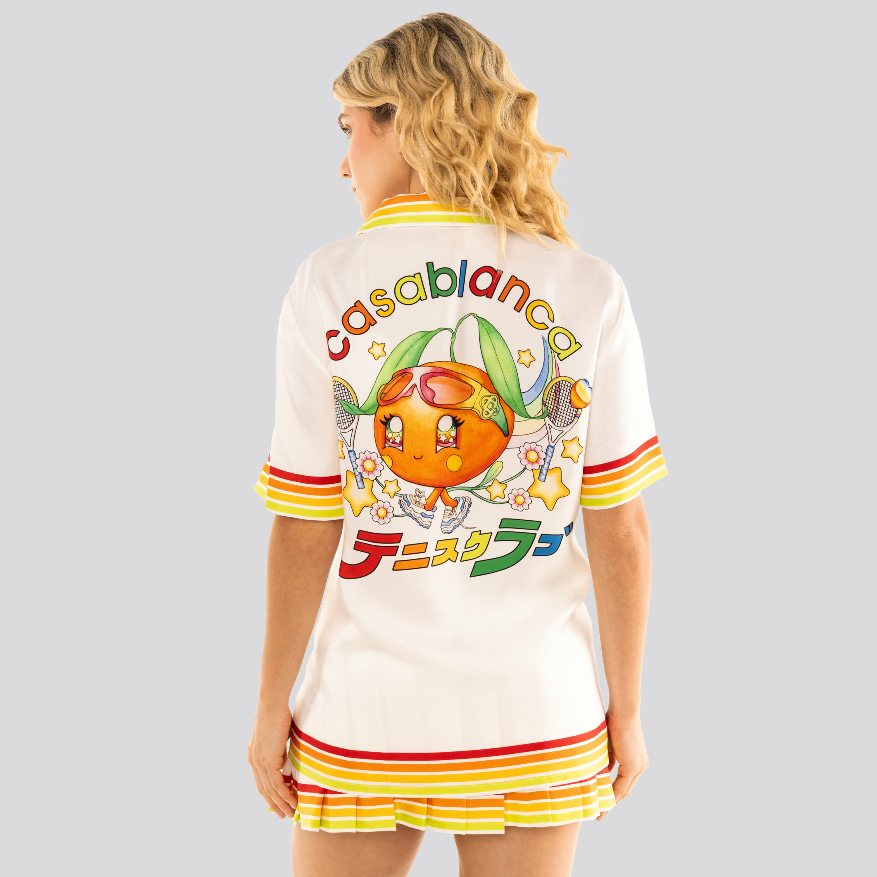 Camisa Blanca Casablanca Orange Mascot