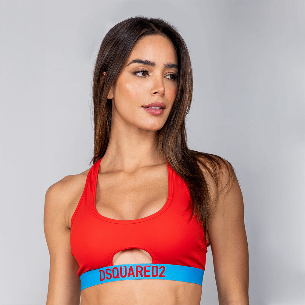 Top Rojo Dsquared2 Azul Logo Band