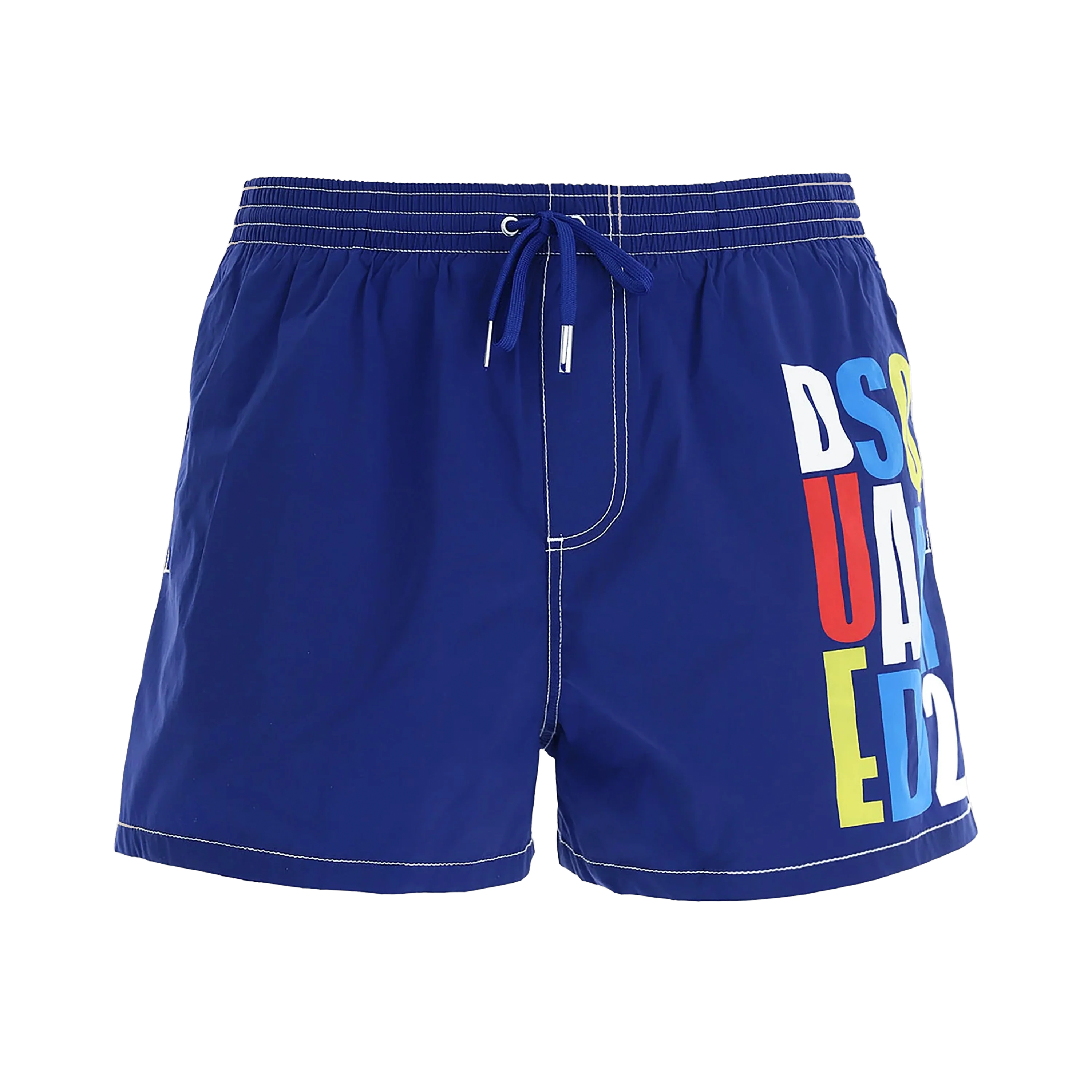 Pantaloneta Azul Dsquared2 Logo Multicolor Long