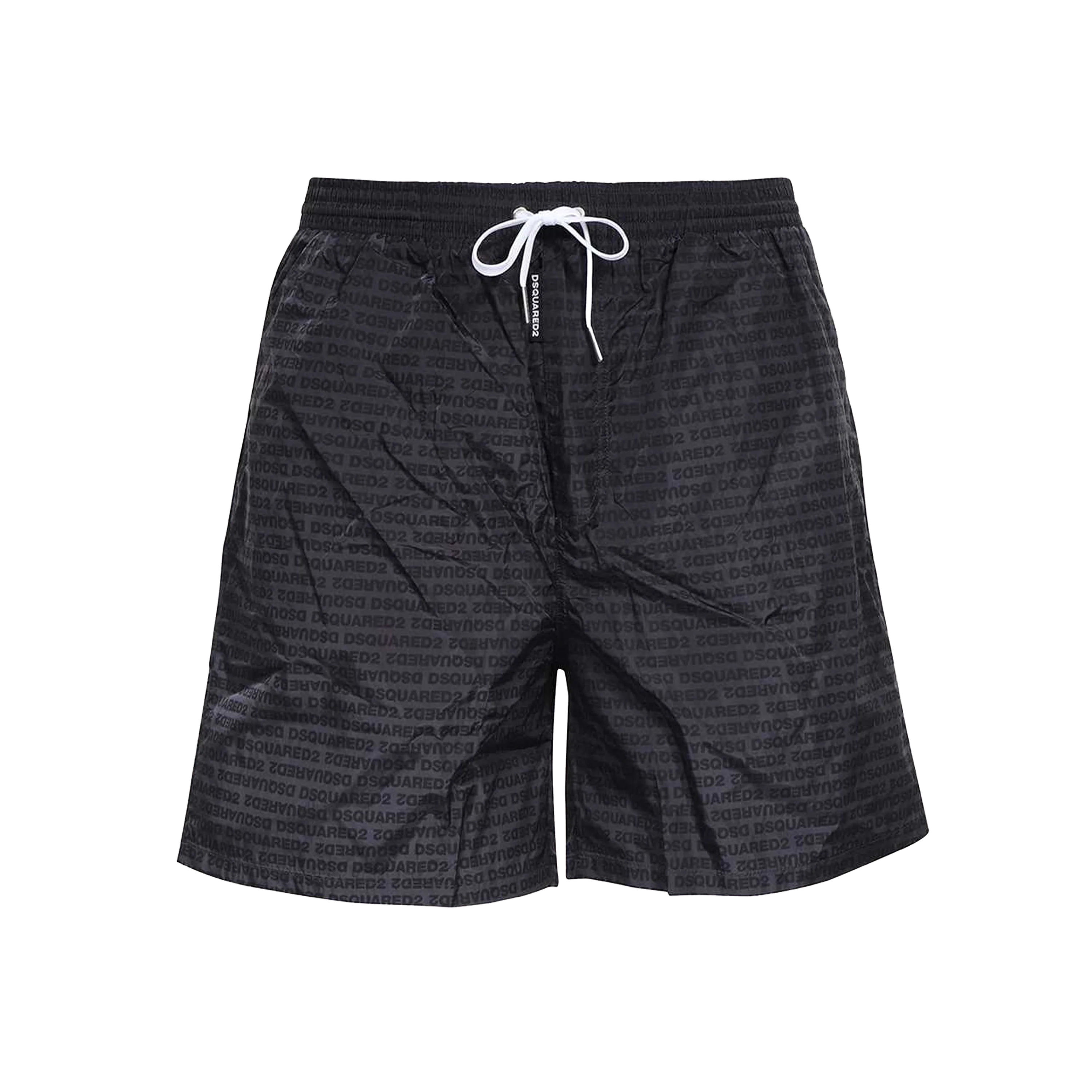 Pantaloneta Negra Dsquared2 Negro Monogram Long