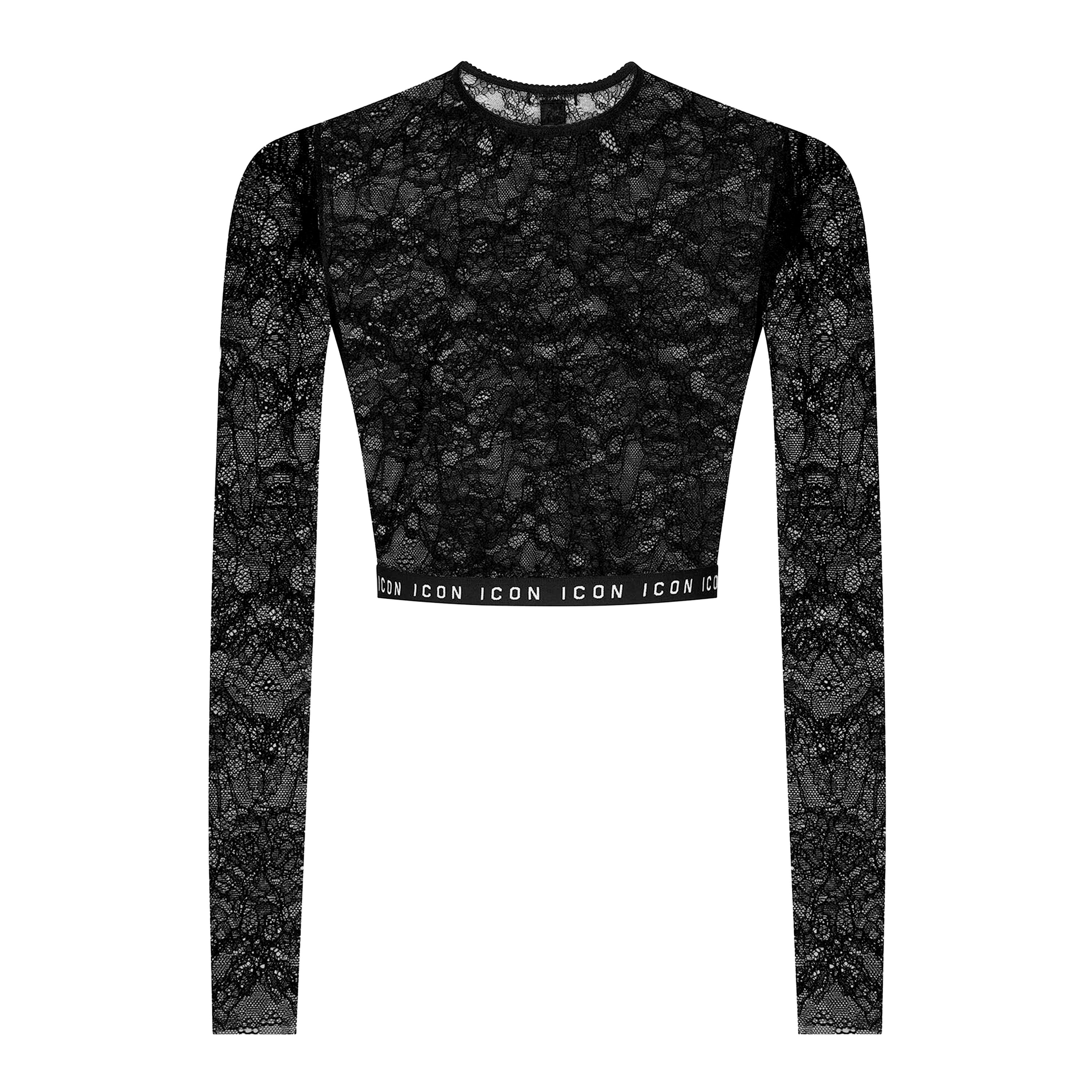 Top Negro Dsquared2 Monogram Cropped