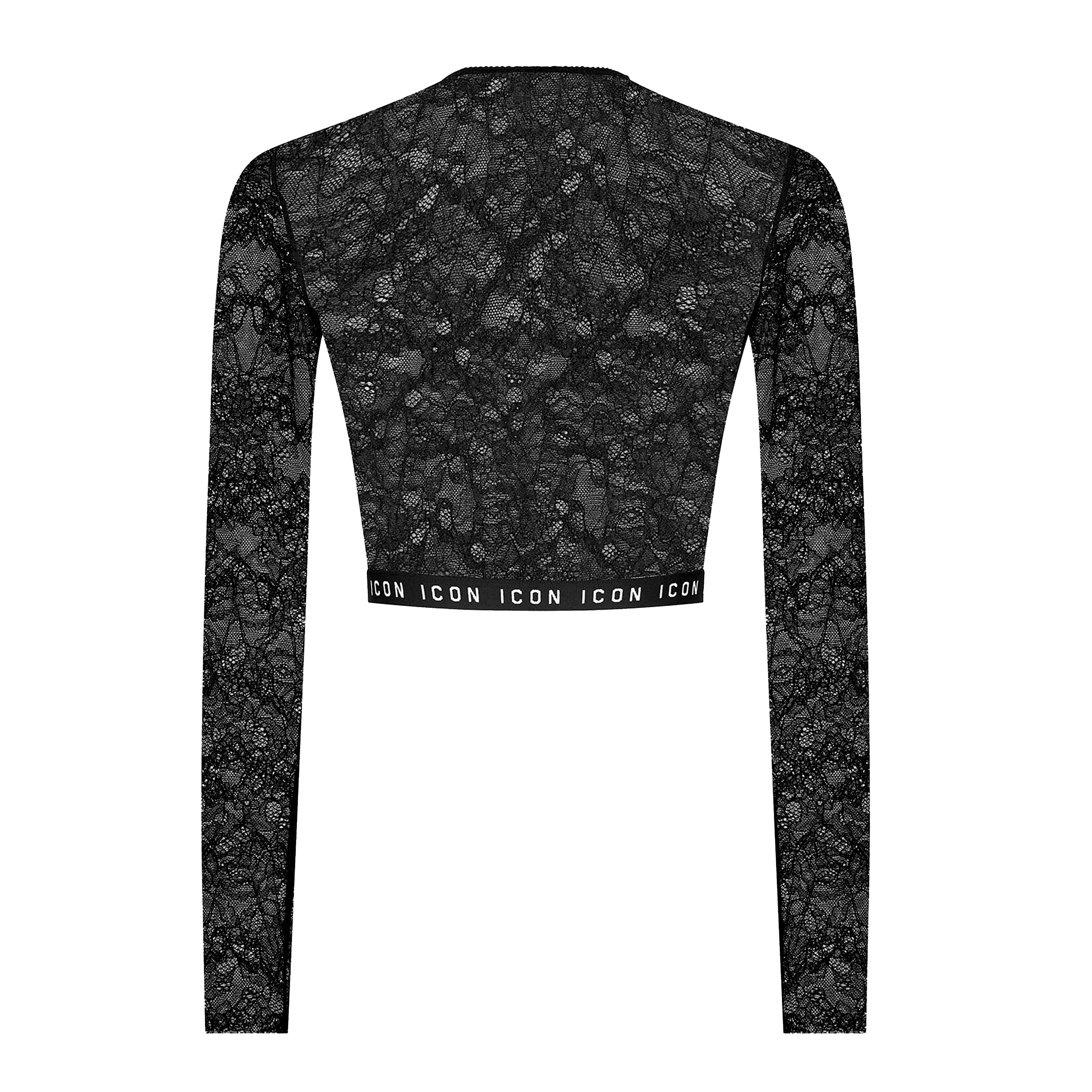 Top Negro Dsquared2 Monogram Cropped