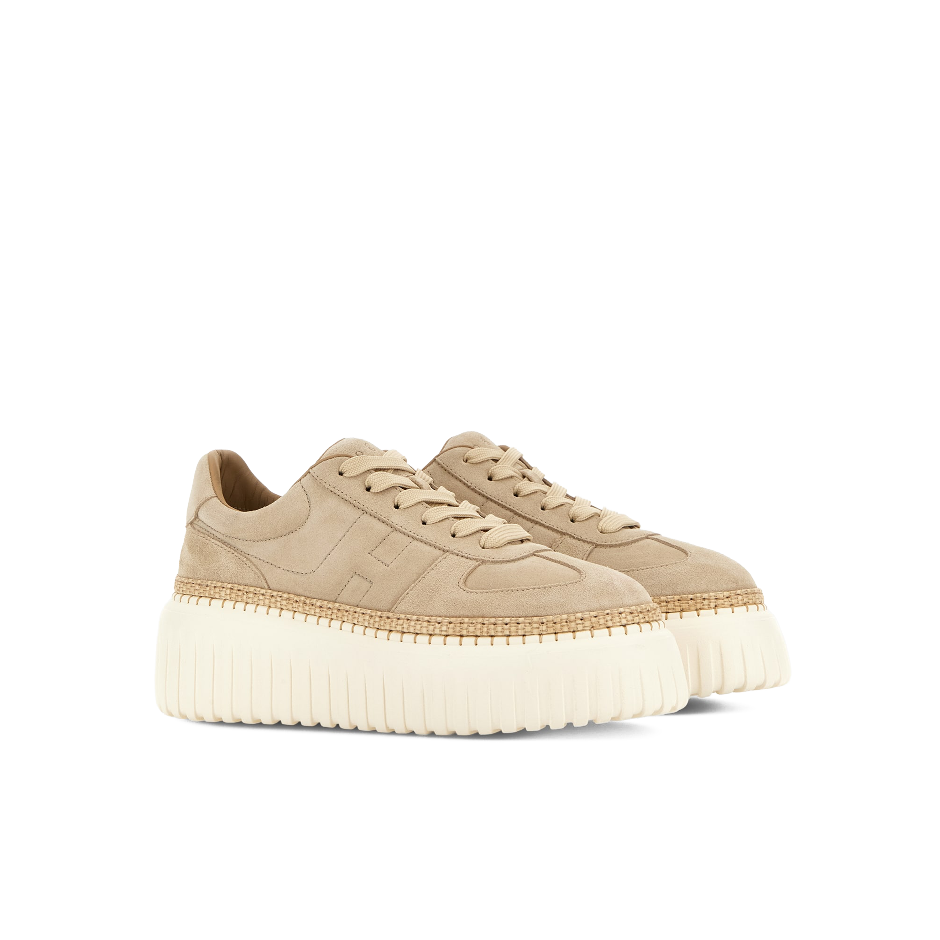 Sneakers Beige Hogan H Stripes Allacciato