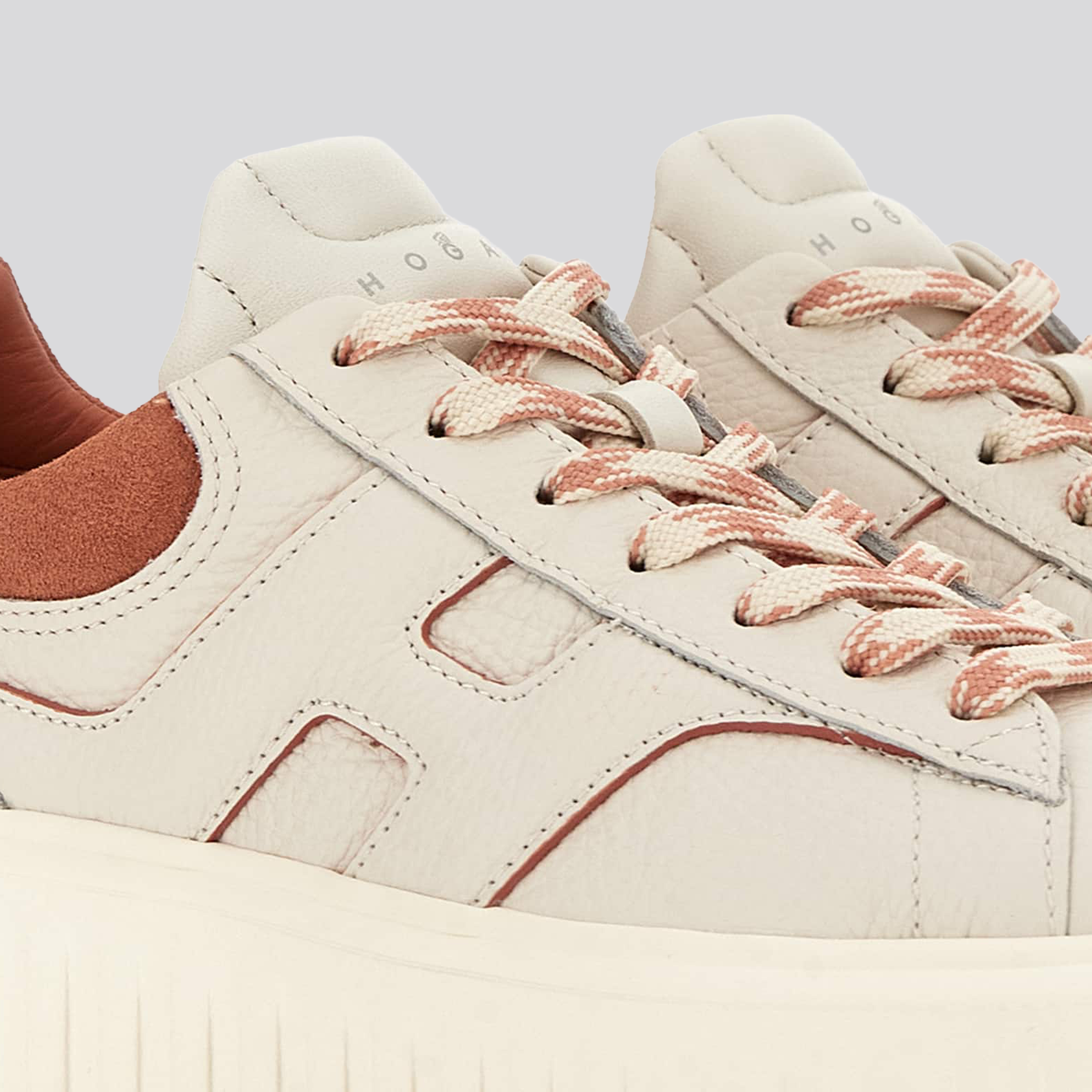 Sneakers Beige Hogan H Stripes Allacciato