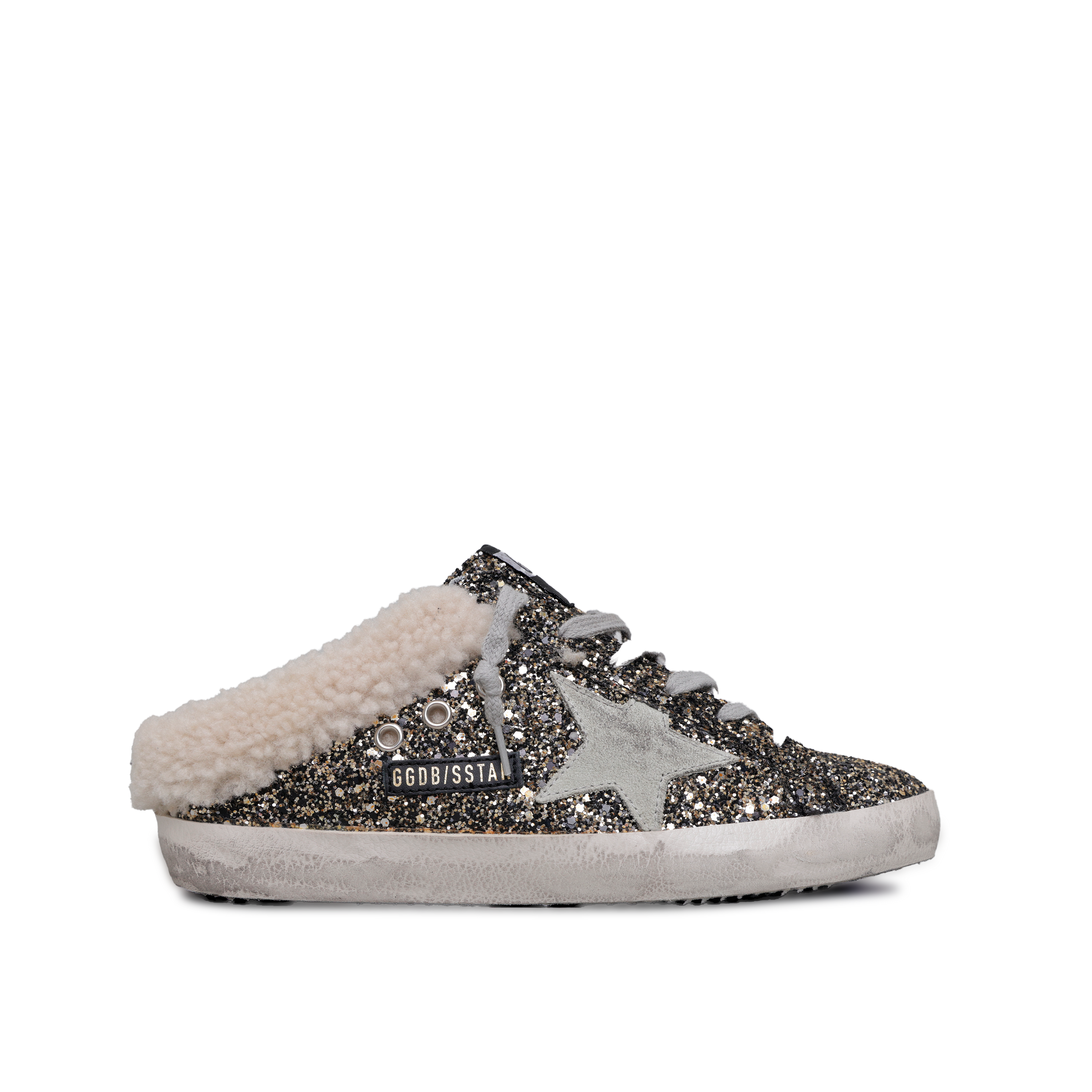 Sneaker Black Gold Golden Goose Super-Star Sabot Glitter