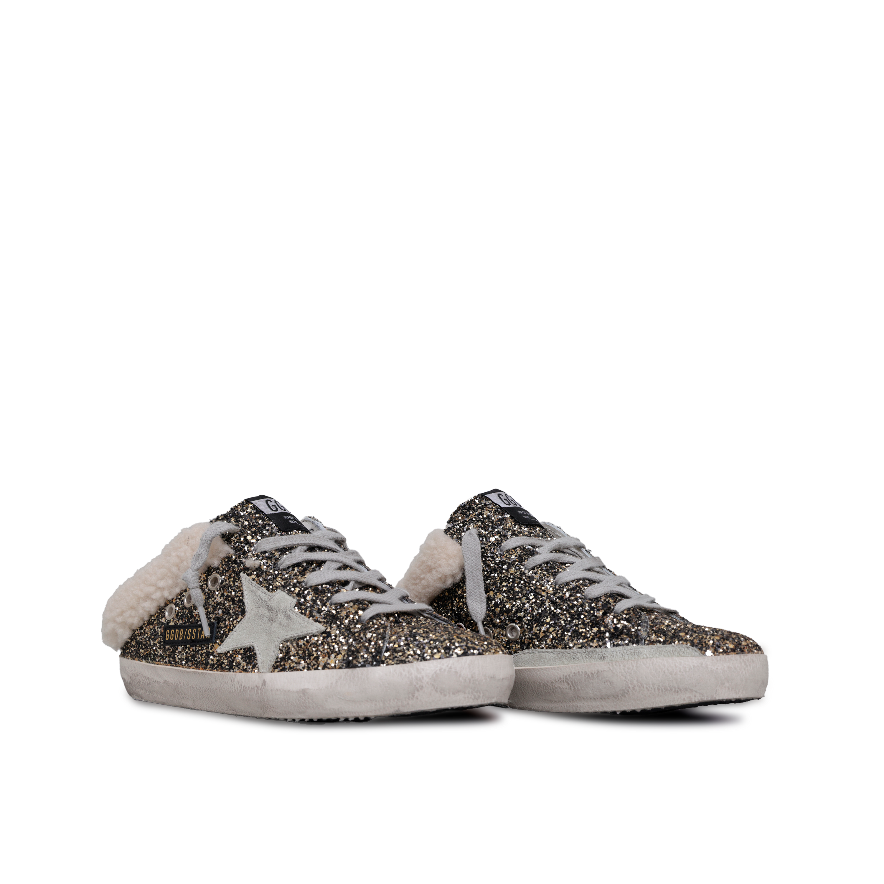 Sneaker Black Gold Golden Goose Super-Star Sabot Glitter