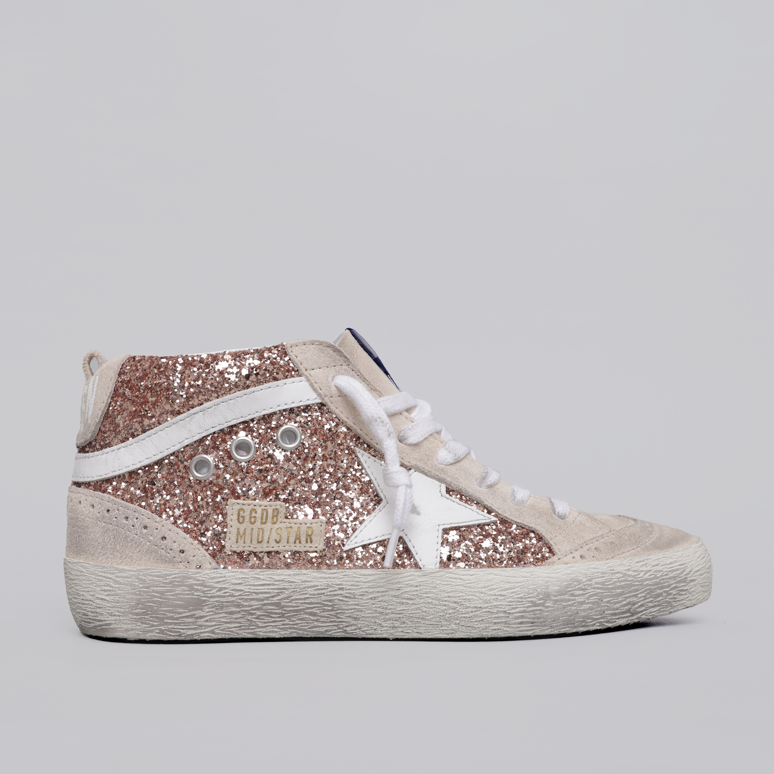 Sneakers Peach Golden Goose Mid Star Glitter