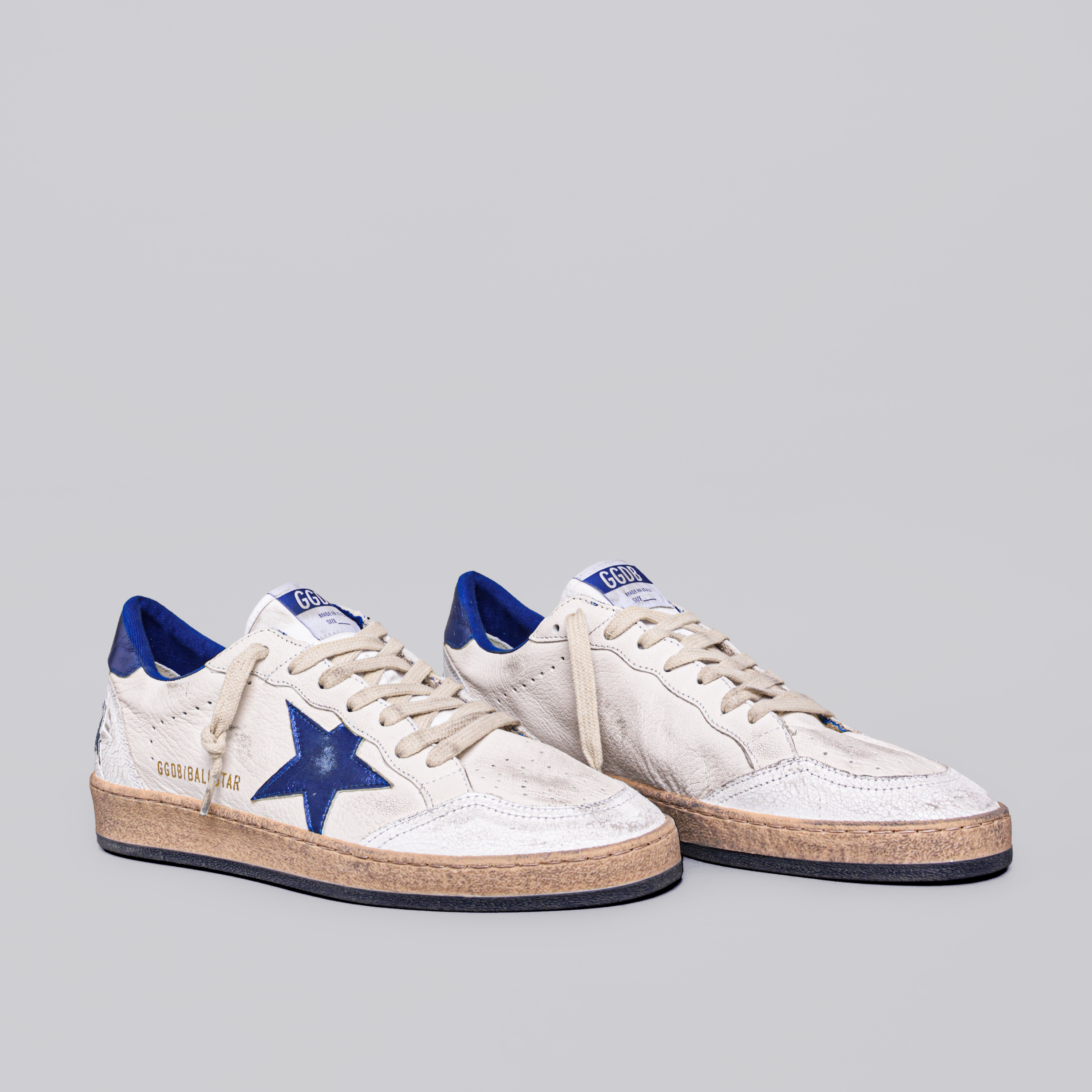 Sneakers Blanco Azul Golden Goose Ball Star Leather