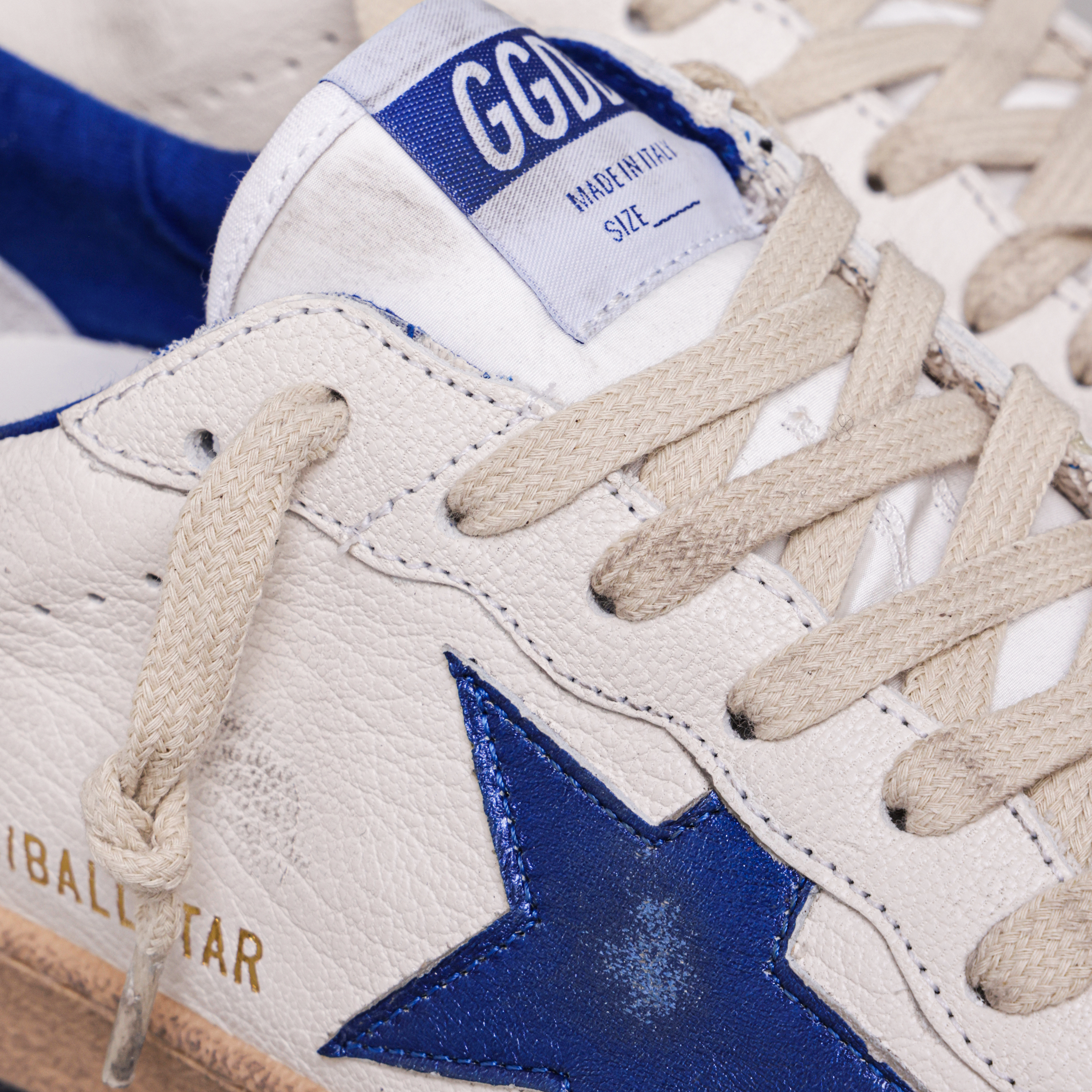 Sneakers Blanco Azul Golden Goose Ball Star Leather
