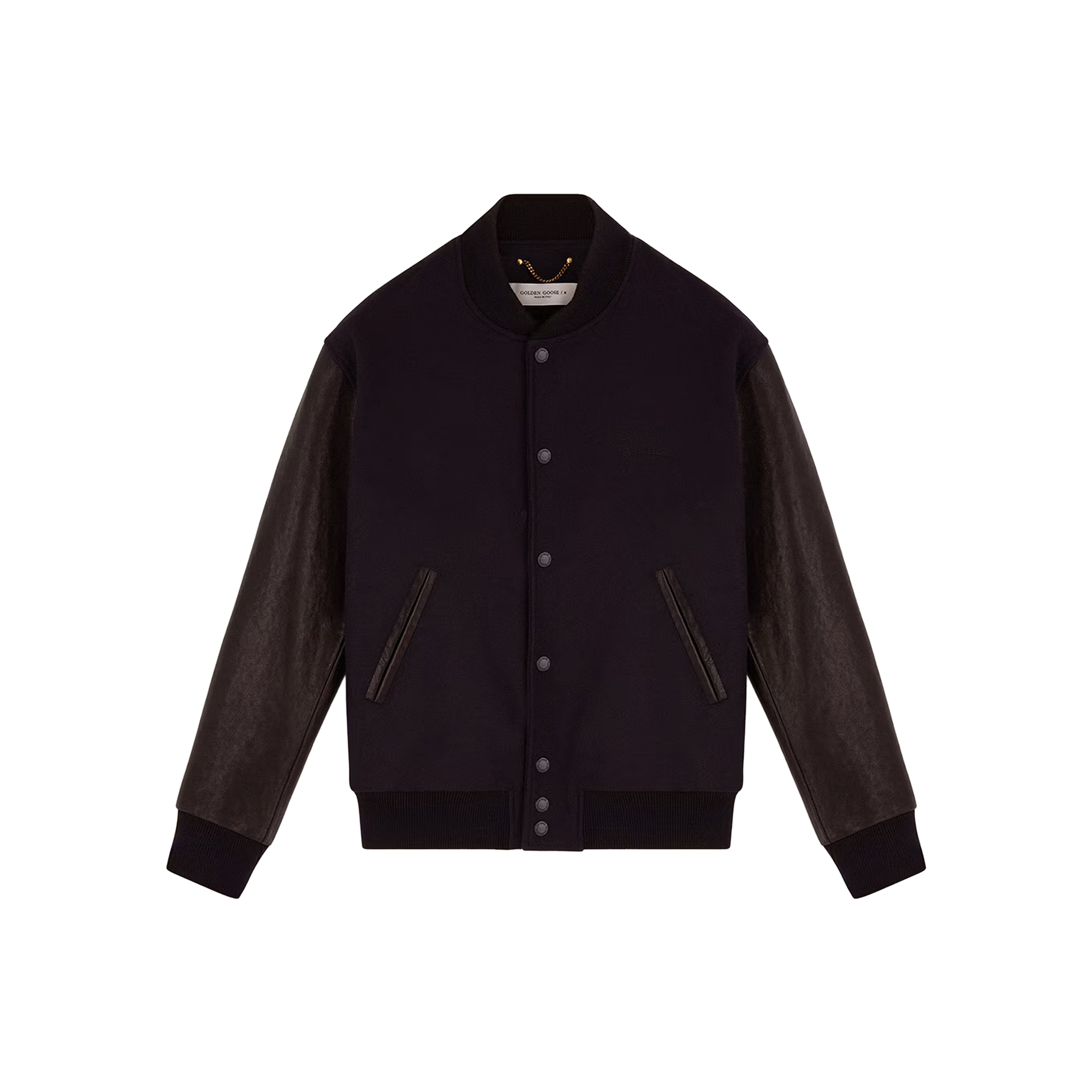 Apparel Azul Golden Goose Cloth Wool Blend And Distressed Leather Sleeves