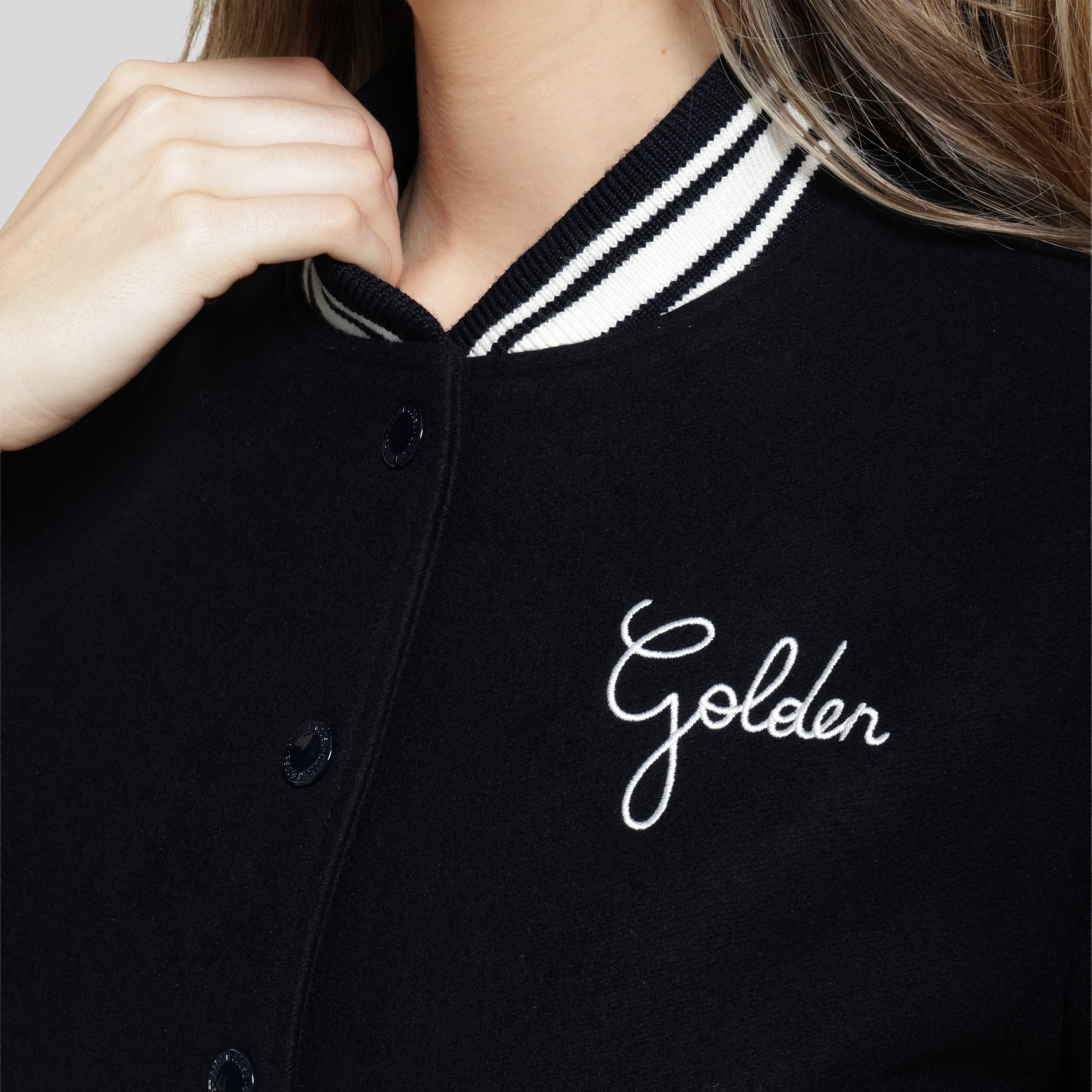 Chaqueta Negra Golden Goose Bomber Compact