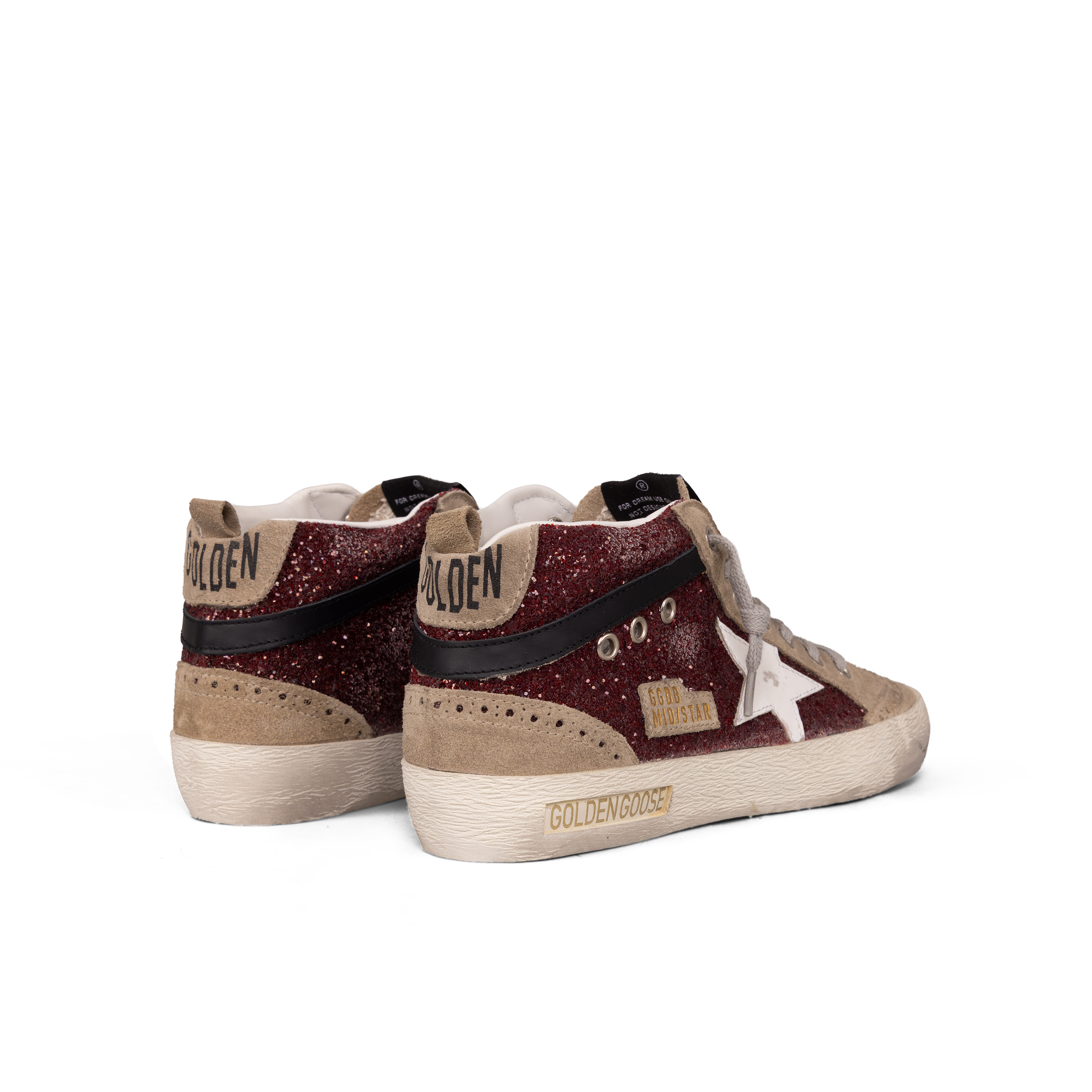 Sneakers Bordeaux Golden Goose Mid Star Glitter