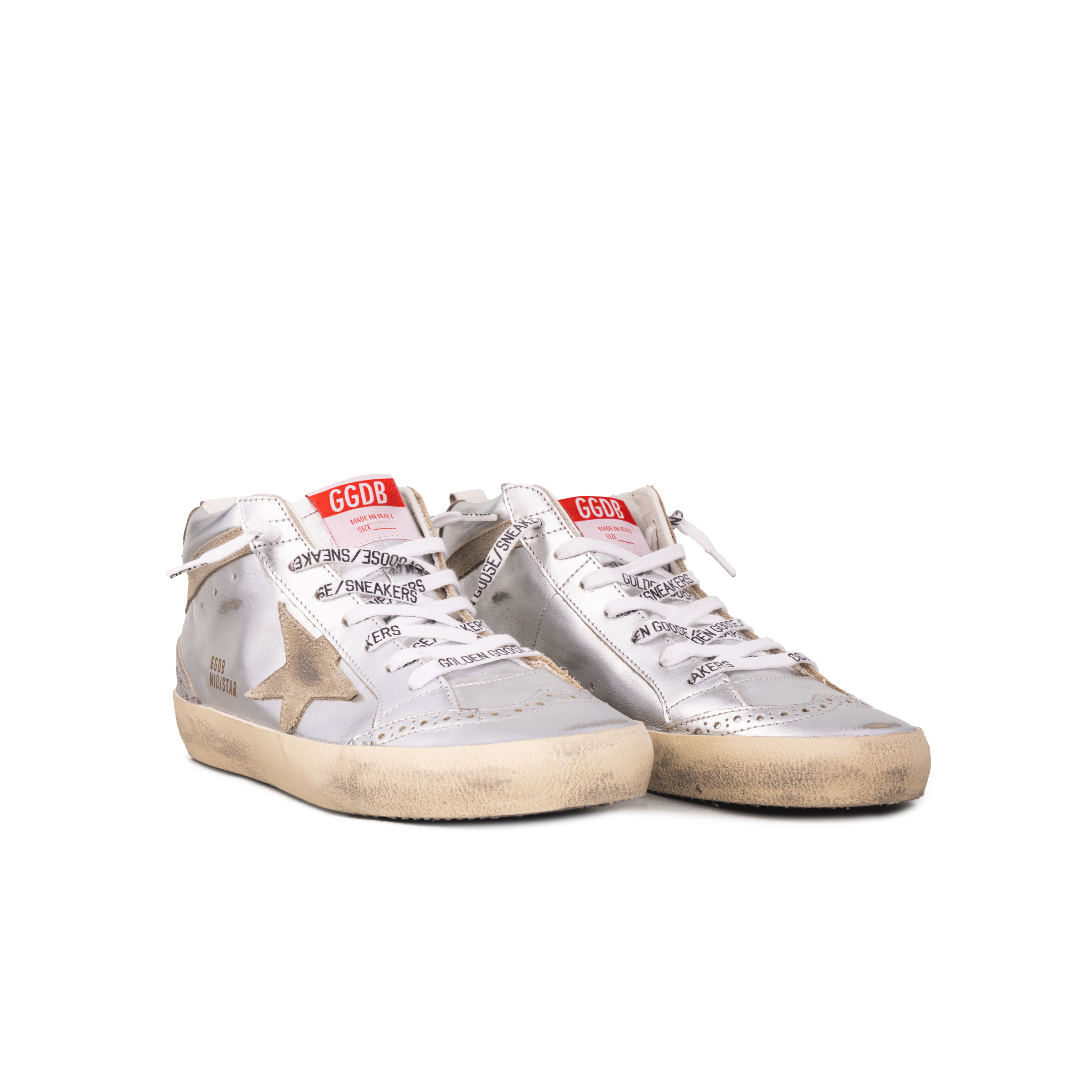 Sneakers Silver Golden Goose Mid Star Laminated