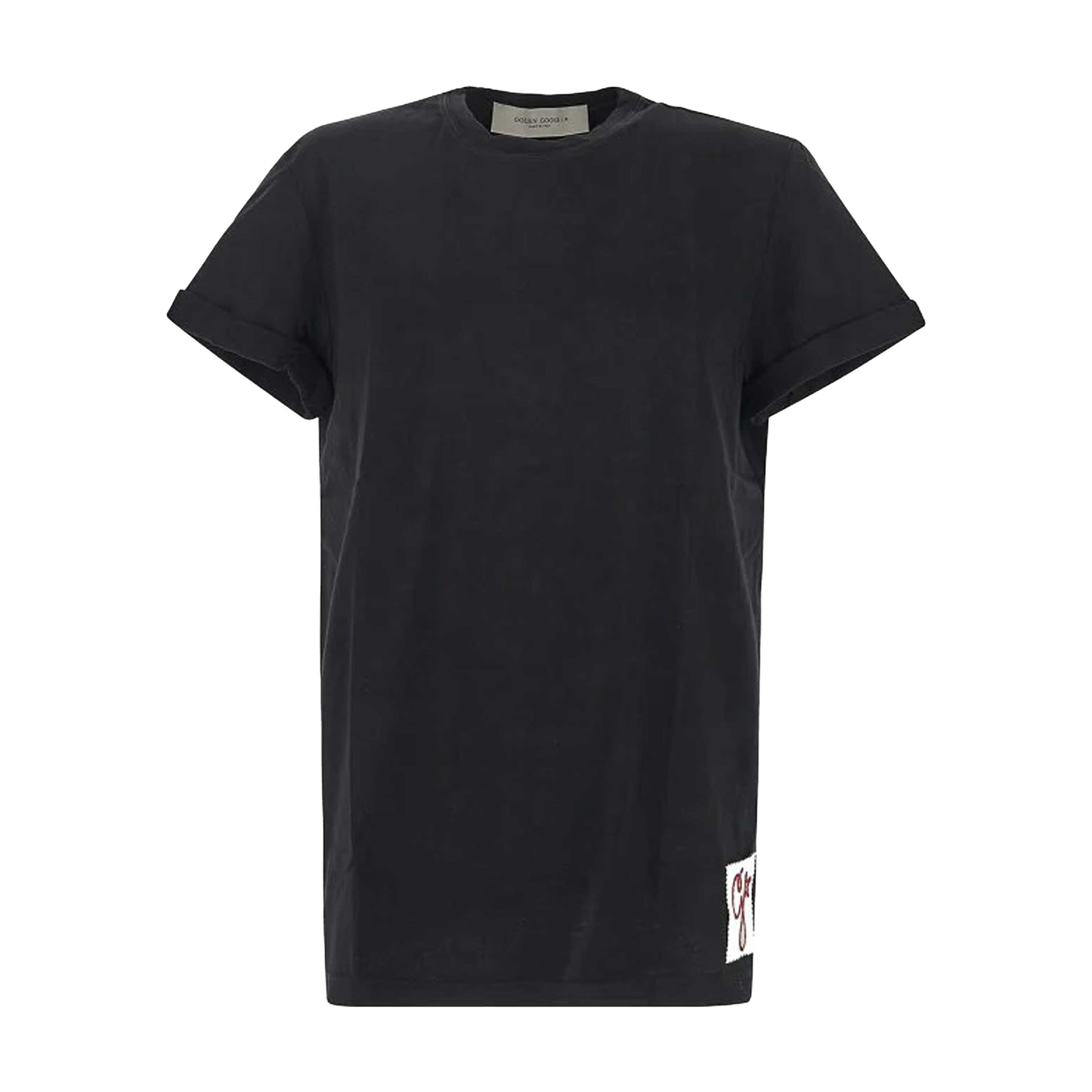 Camiseta Negra Golden Goose Distressed