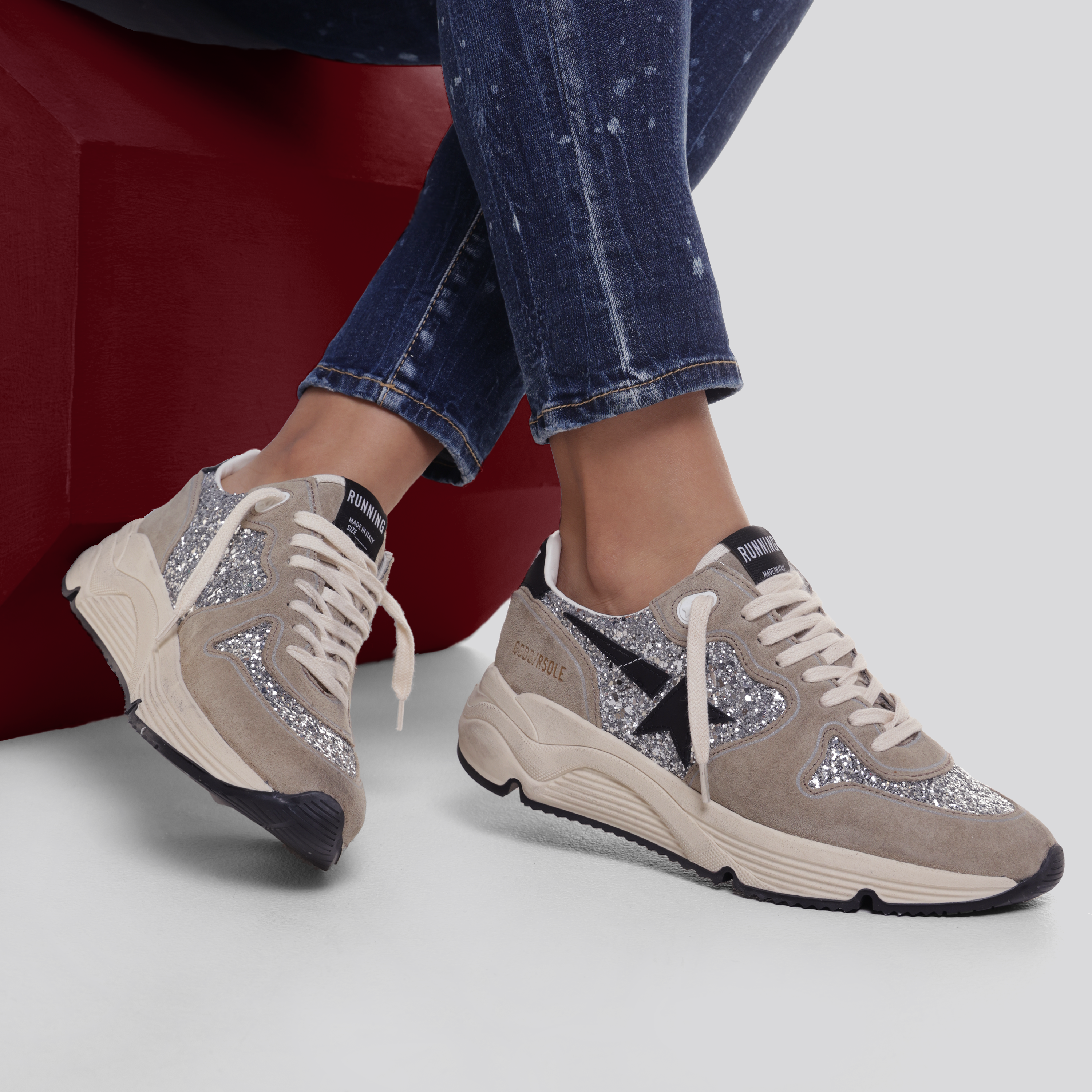 Sneakers Silver Golden Goose Runner Glitter