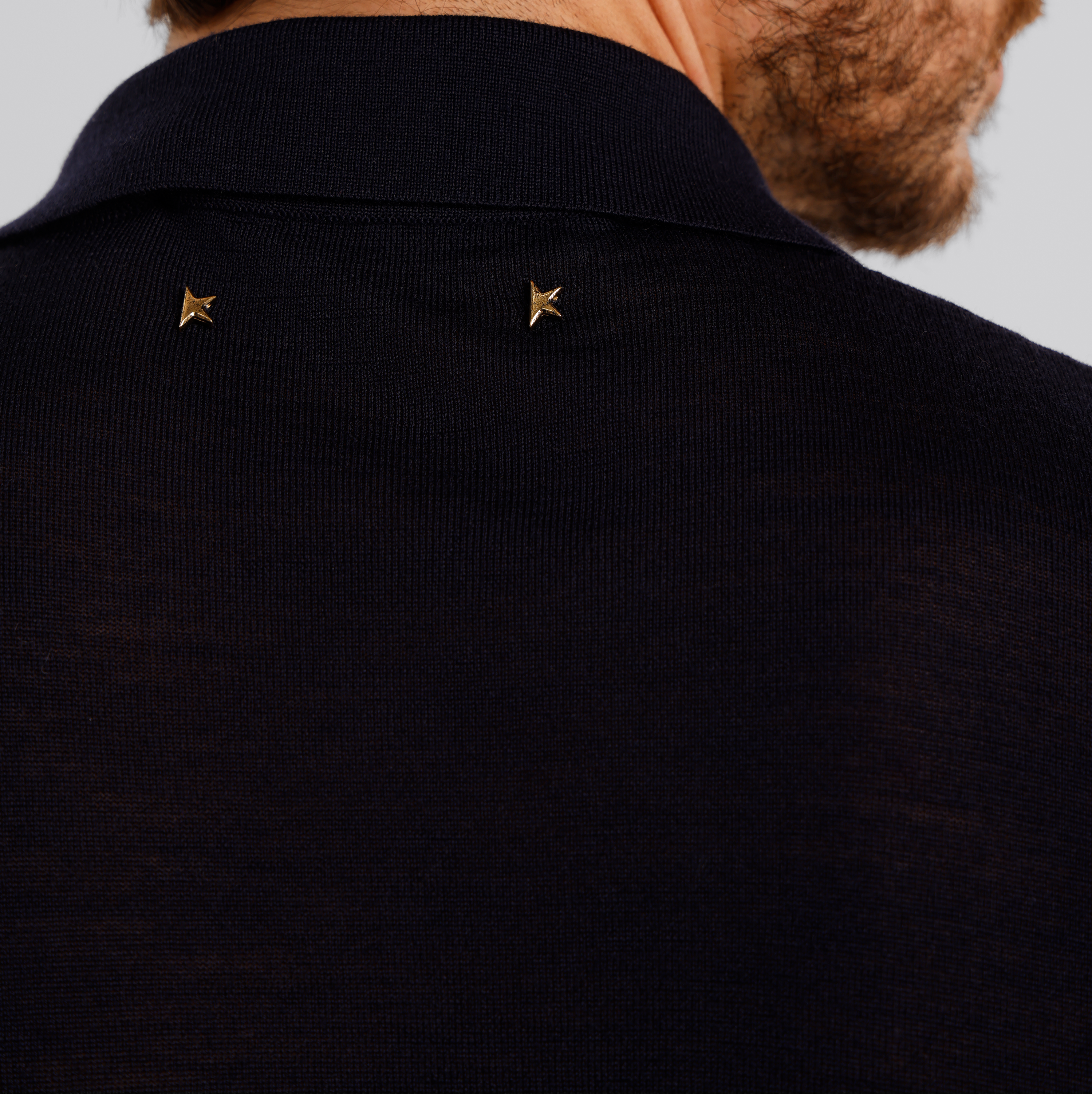 Camiseta Tipo Polo Negra Golden Goose Merino