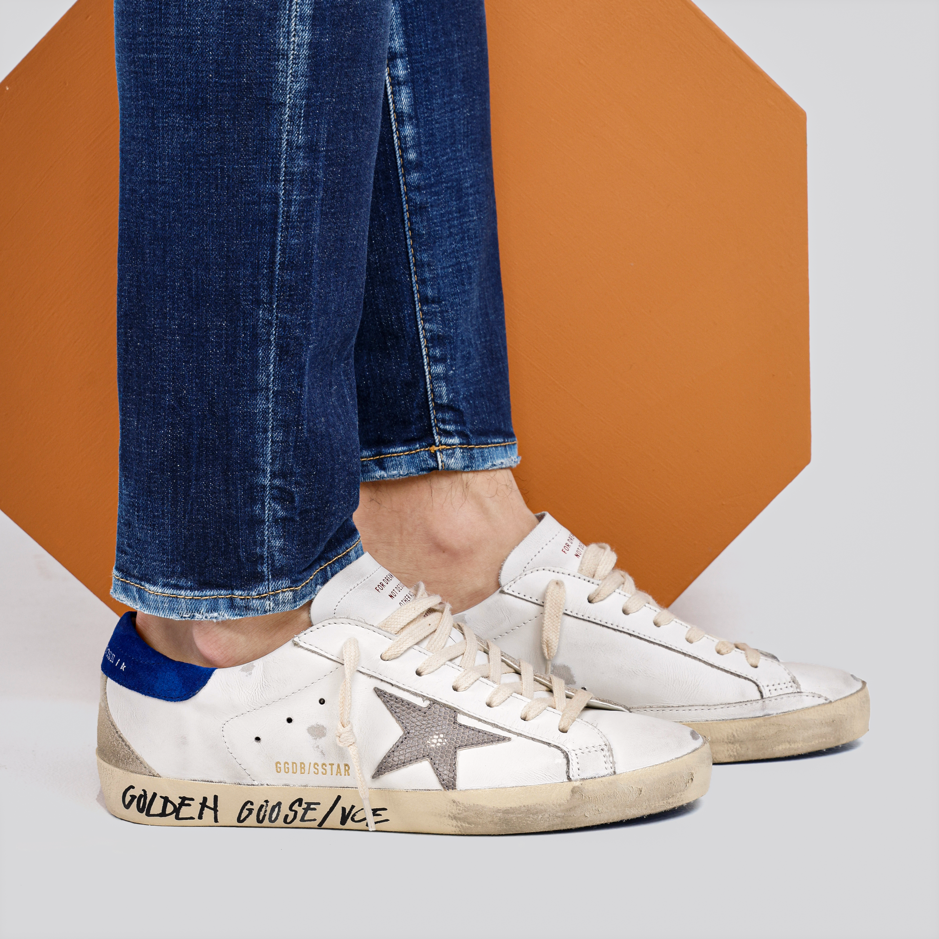 Sneakers Blancos Golden Goose Azul Super-Star VCE