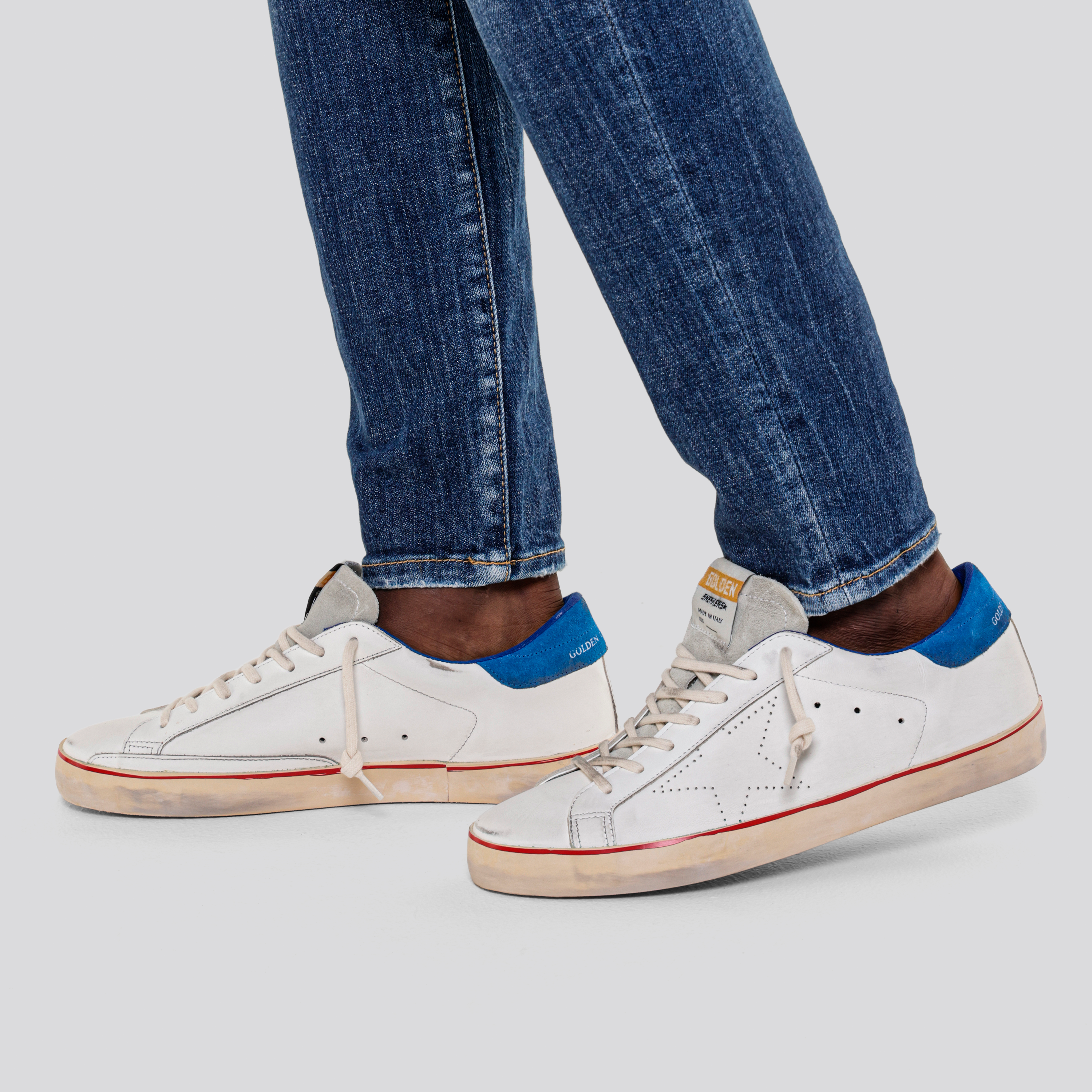 Sneakers Blancos Azul Golden Goose Super-Star