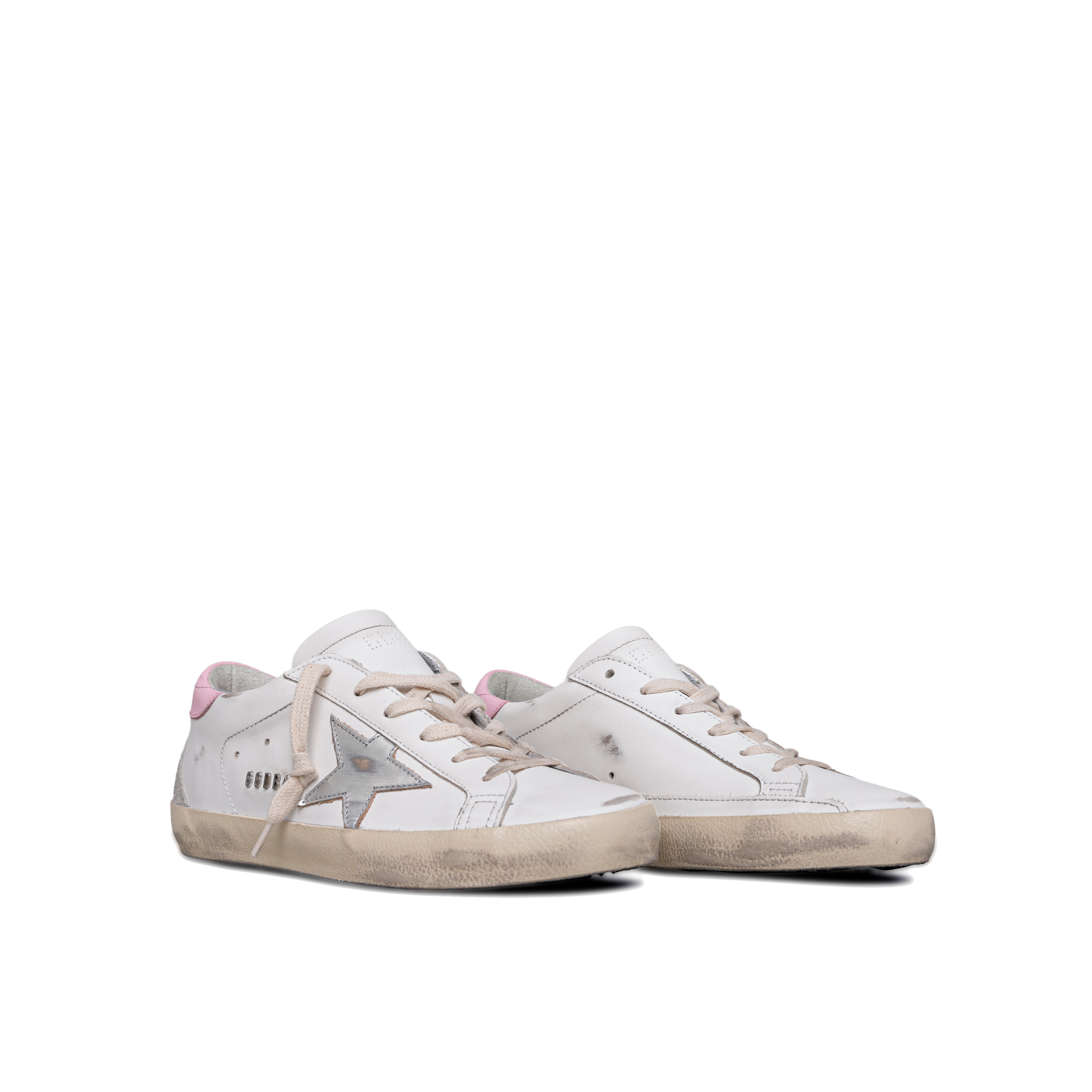 Sneakers Blanco Rosado Golden Goose Super-Star Laminated