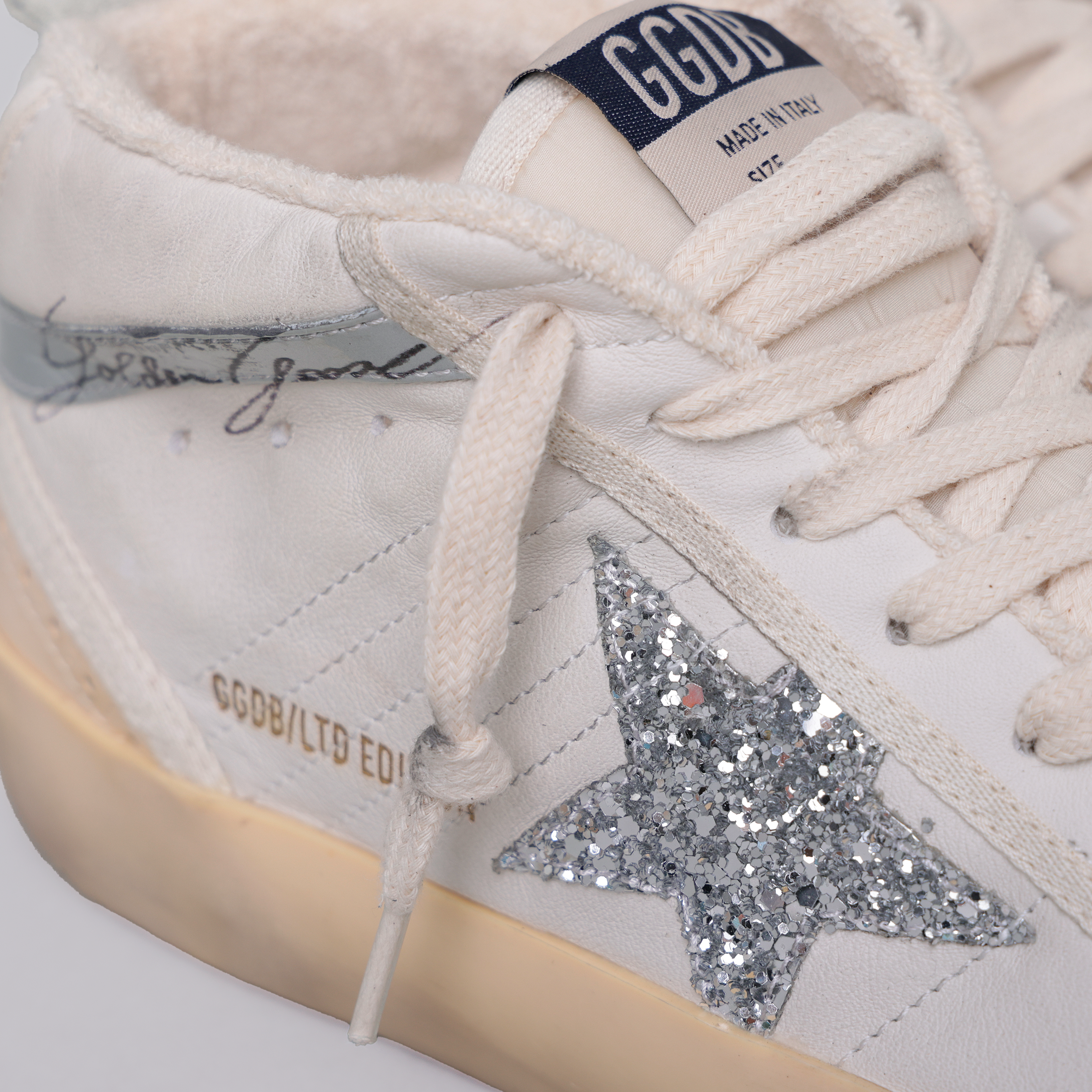 Sneakers Blancos Golden Goose Mid Star Glitter