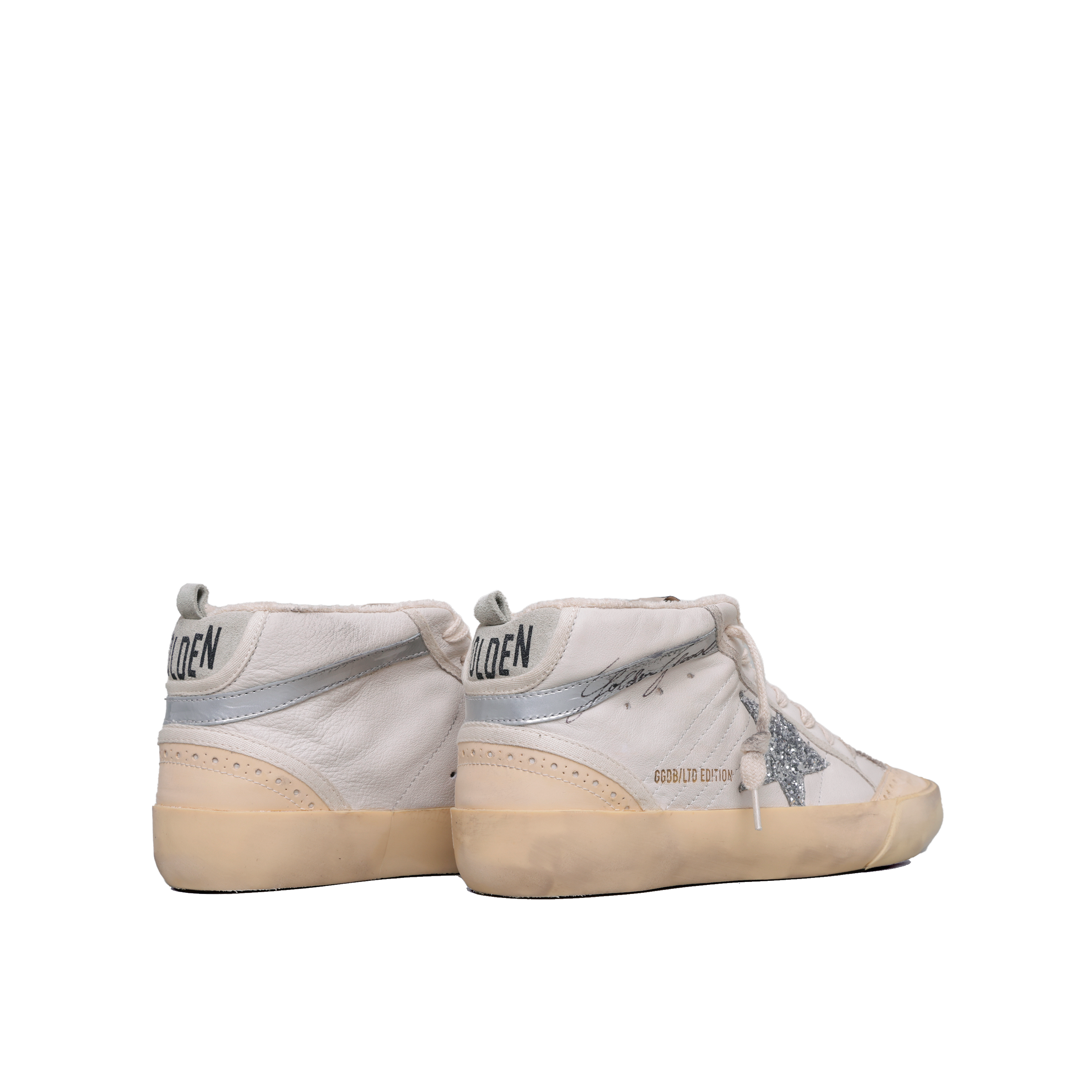 Sneakers Blancos Golden Goose Mid Star Glitter