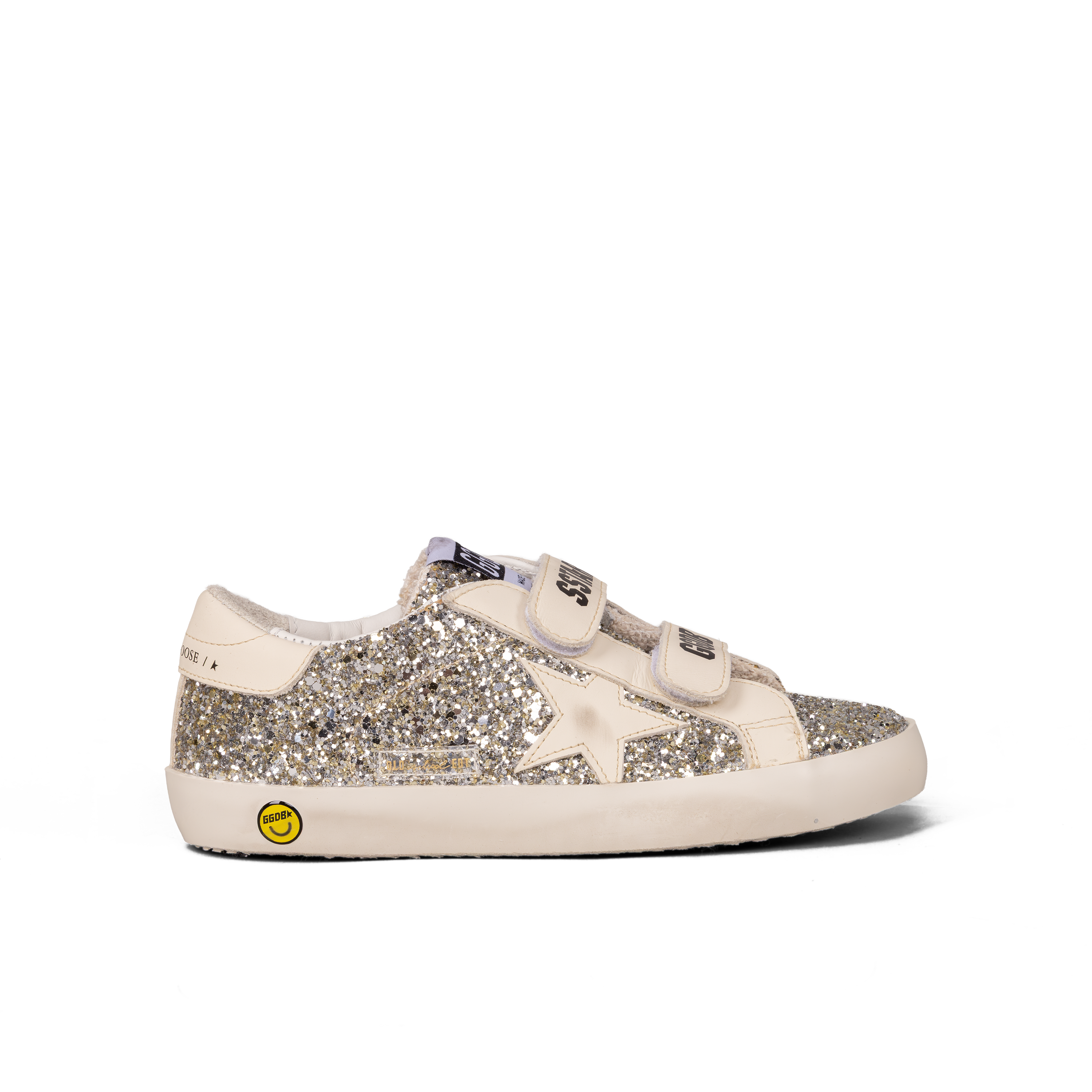 Sneakers Beige Golden Goose Velcro Super-Star Glitter