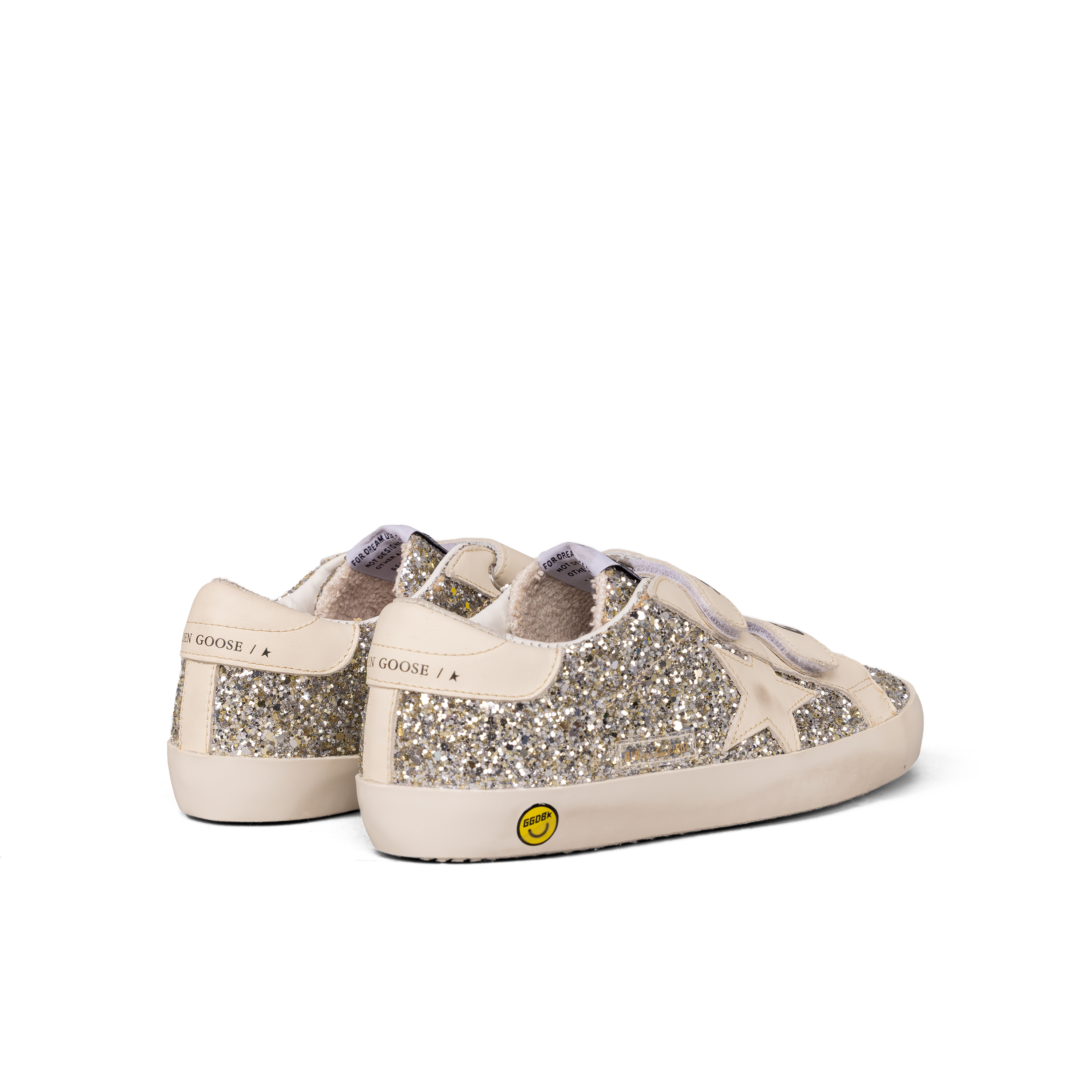 Sneakers Beige Golden Goose Velcro Super-Star Glitter
