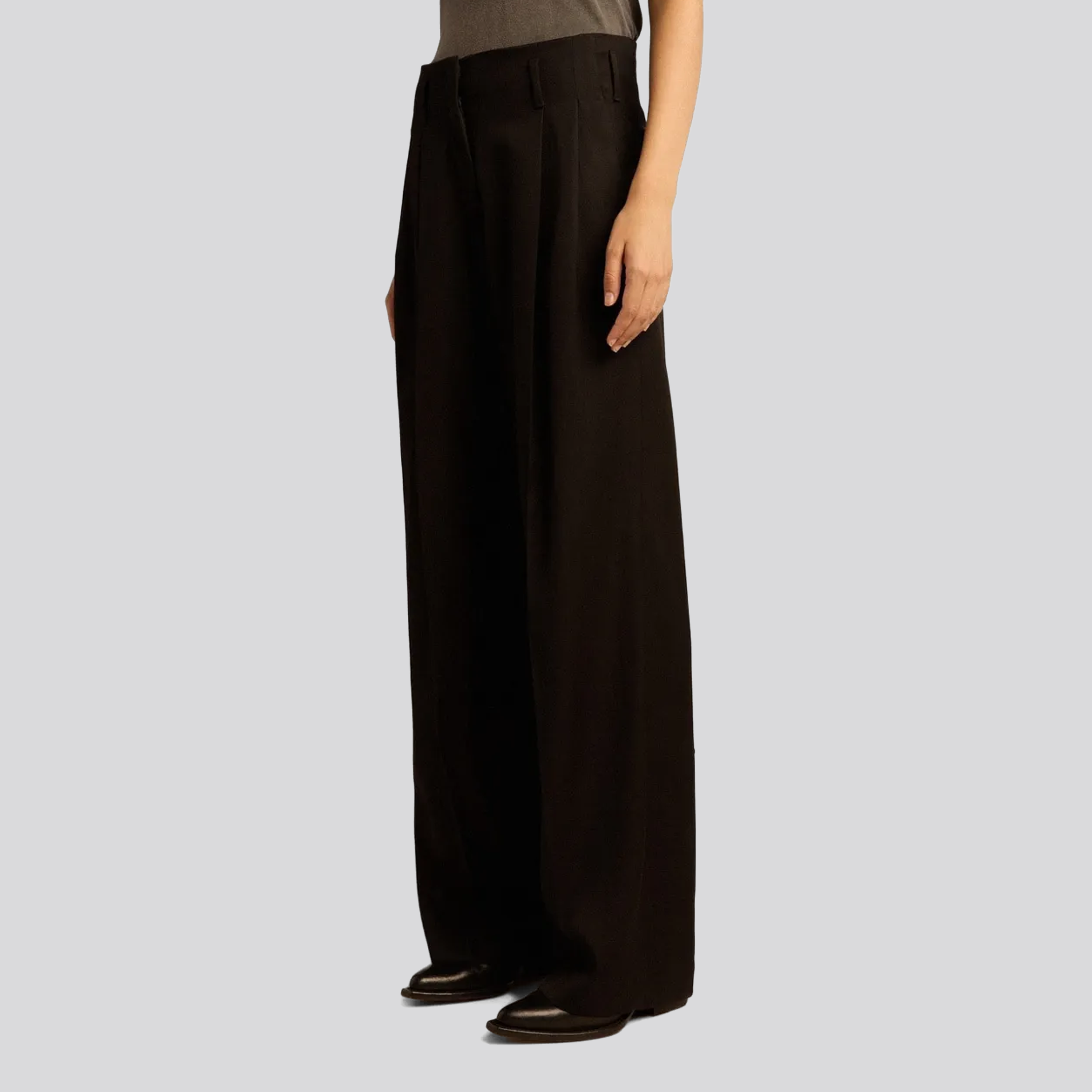 Pantalón Negro Golden Goose Wide Leg