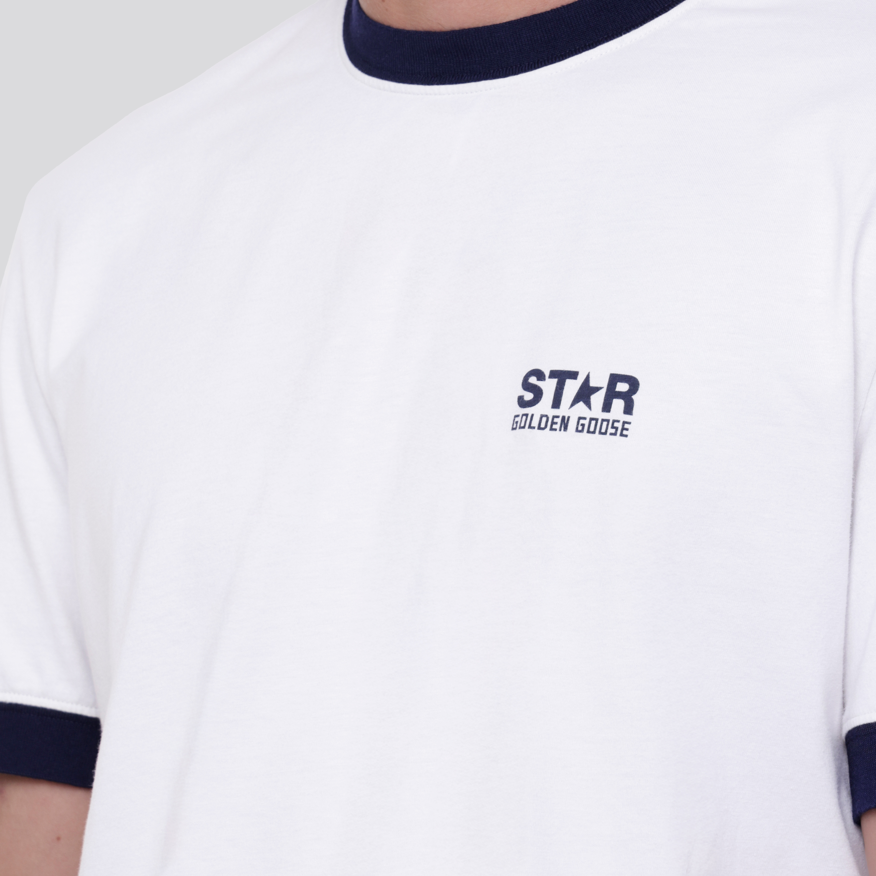 Camiseta Blanca Golden Goose Ribs
