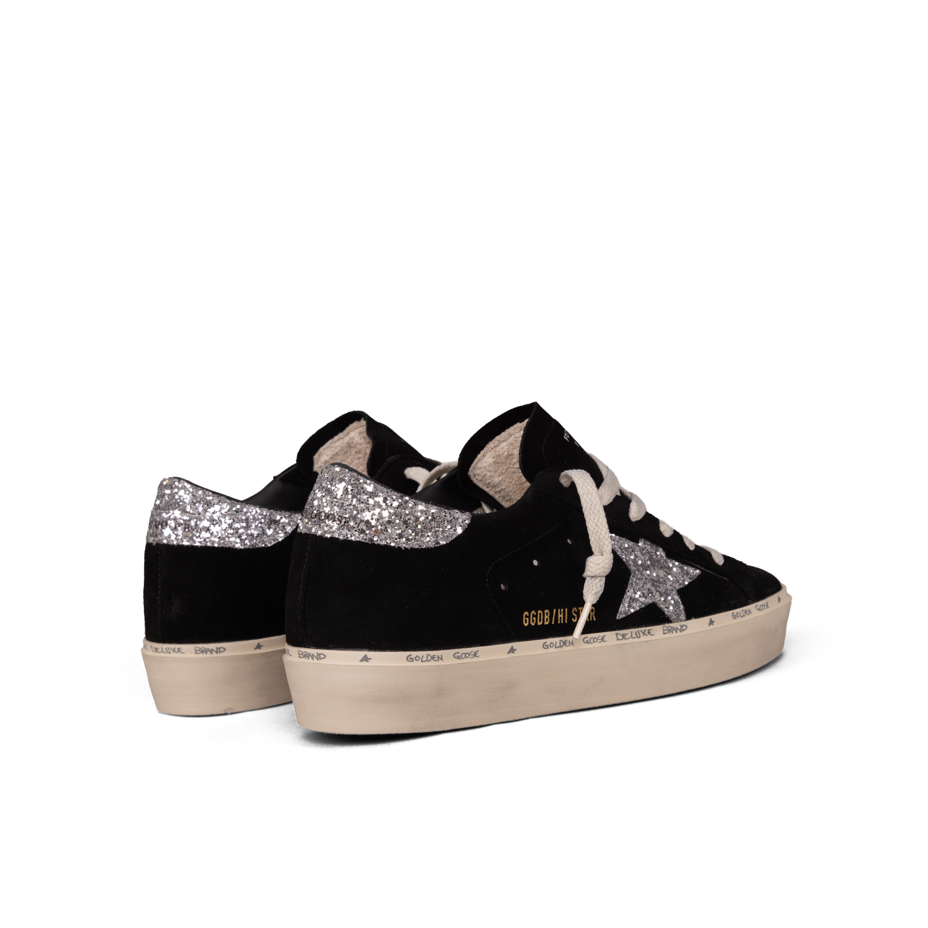 Sneakers Negros Golden Goose Hi Star Suede Glitter Star & Heel