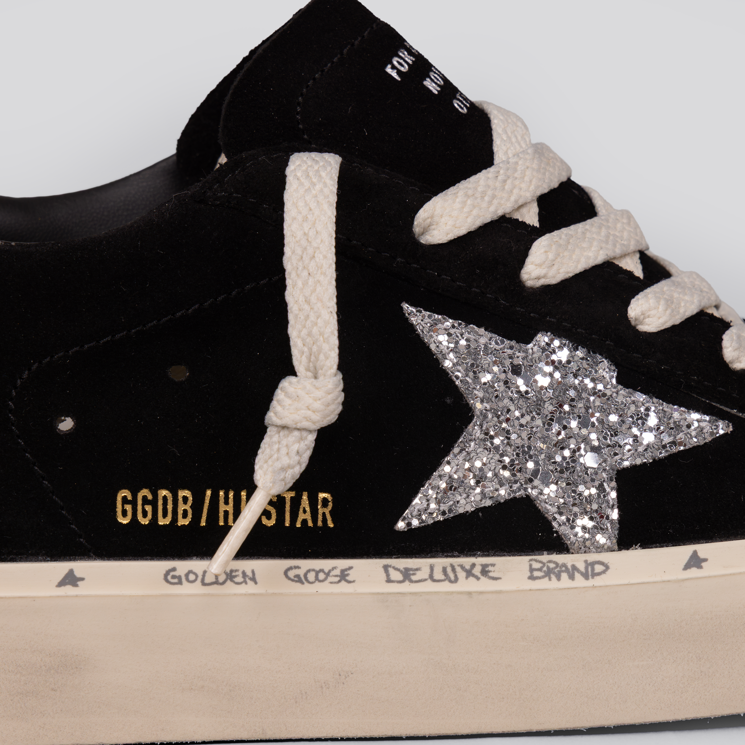 Sneakers Negros Golden Goose Hi Star Suede Glitter Star & Heel