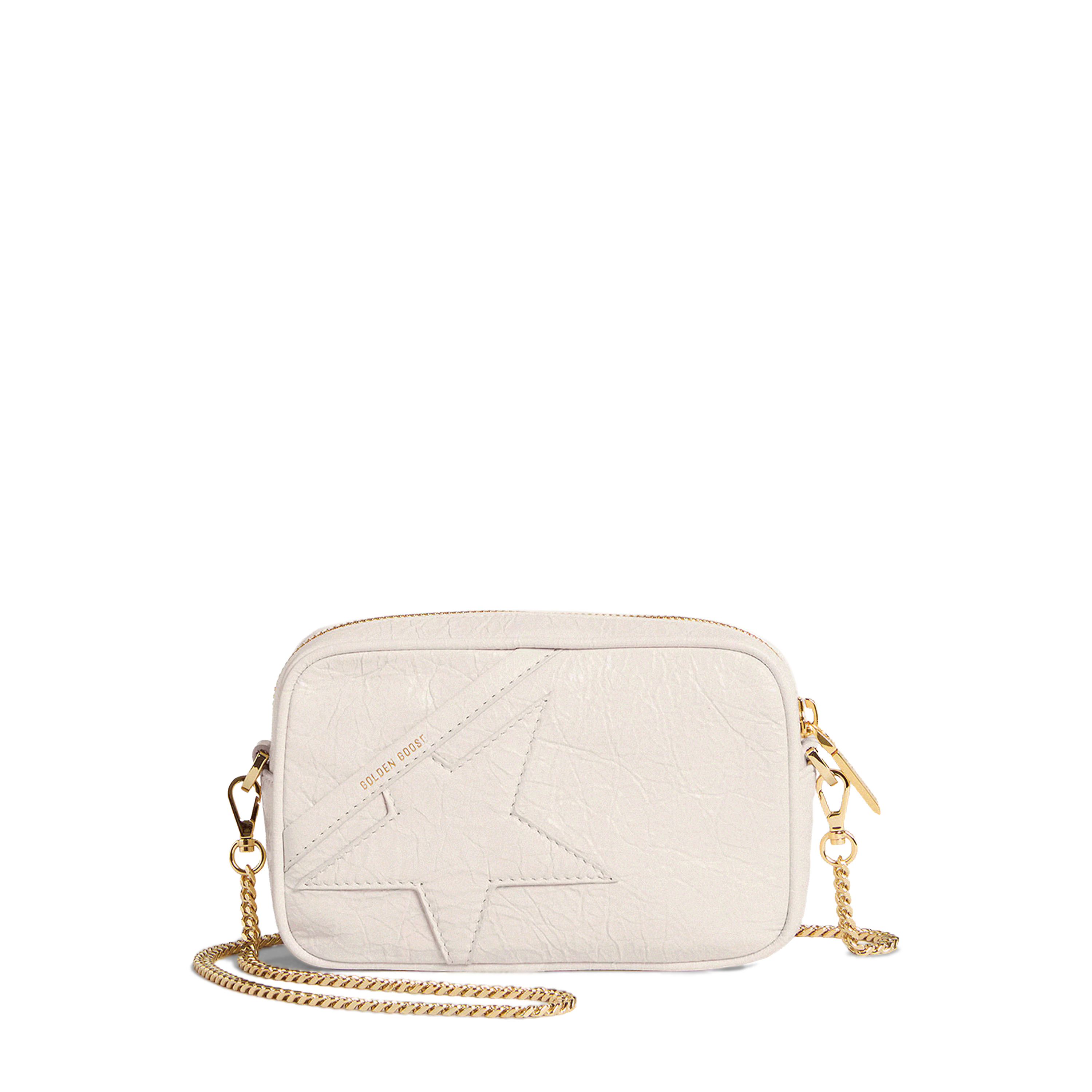 Cartera Ivory Golden Goose Mini Star Wrinkled