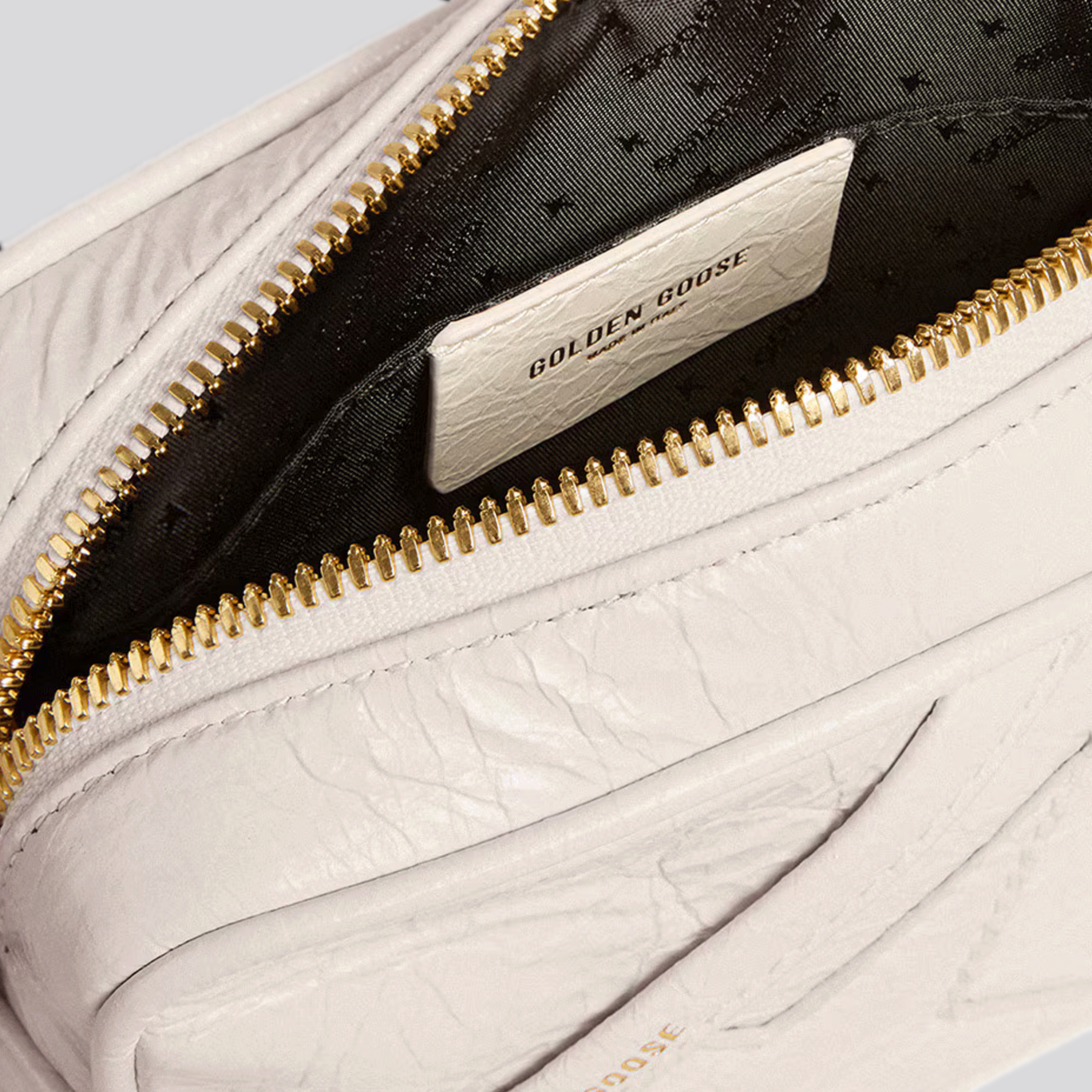 Cartera Ivory Golden Goose Mini Star Wrinkled