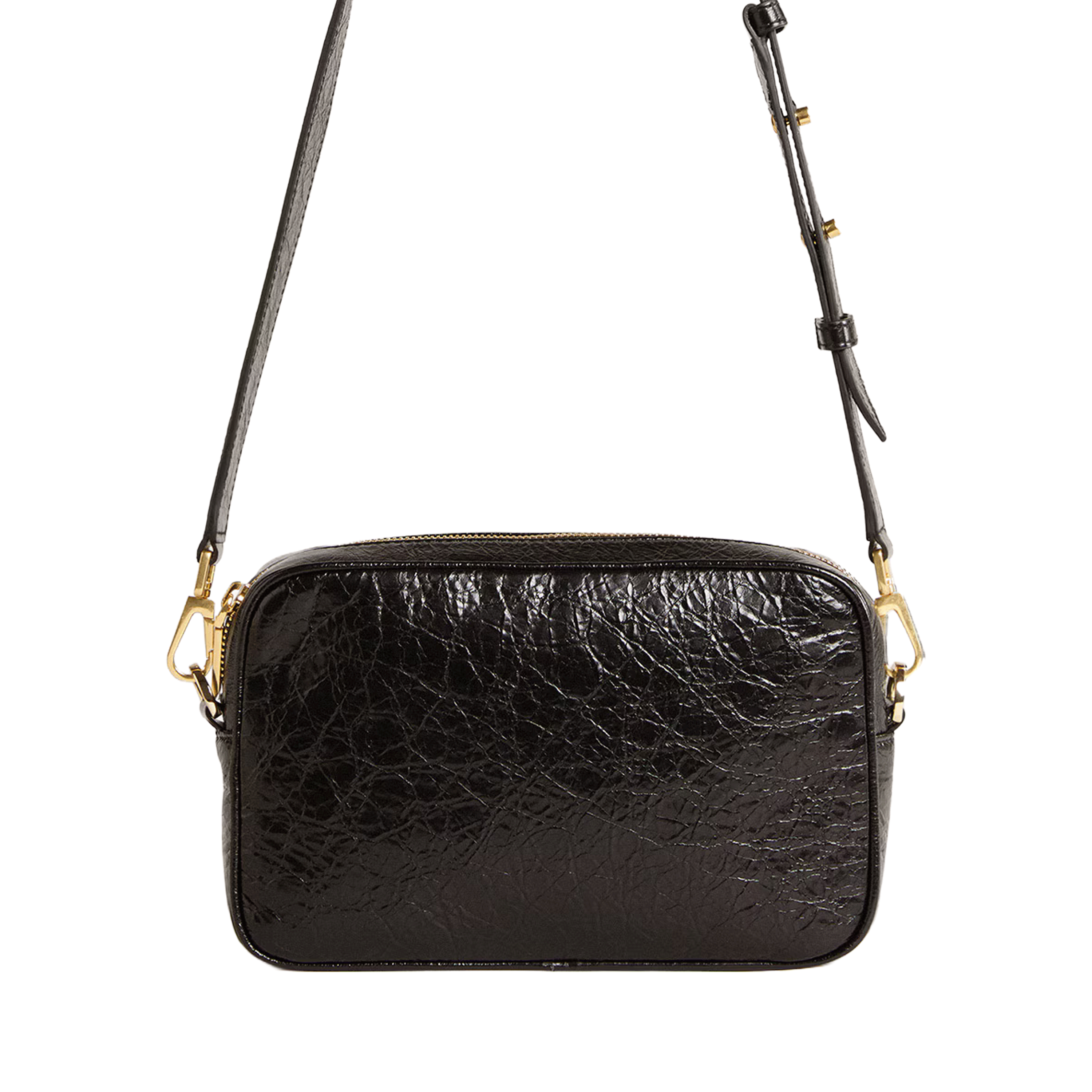 Cartera Negra Golden Goose Mini Star Wrinkled