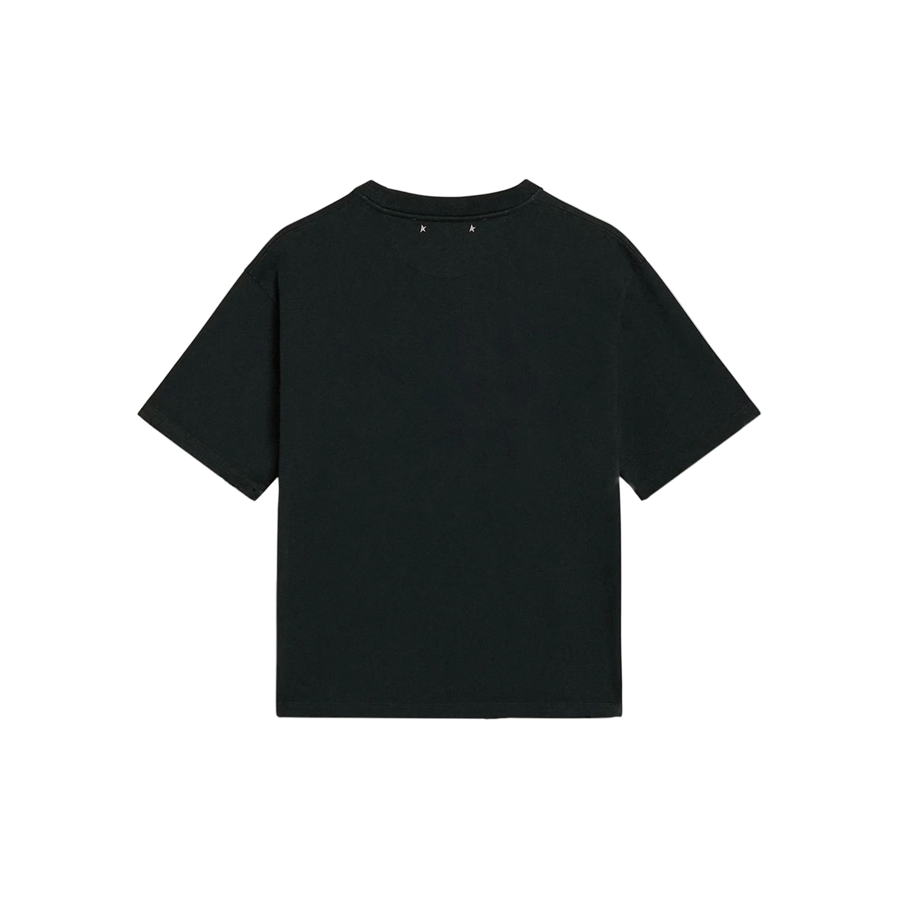 Camiseta Negra Golden Goose Distressed