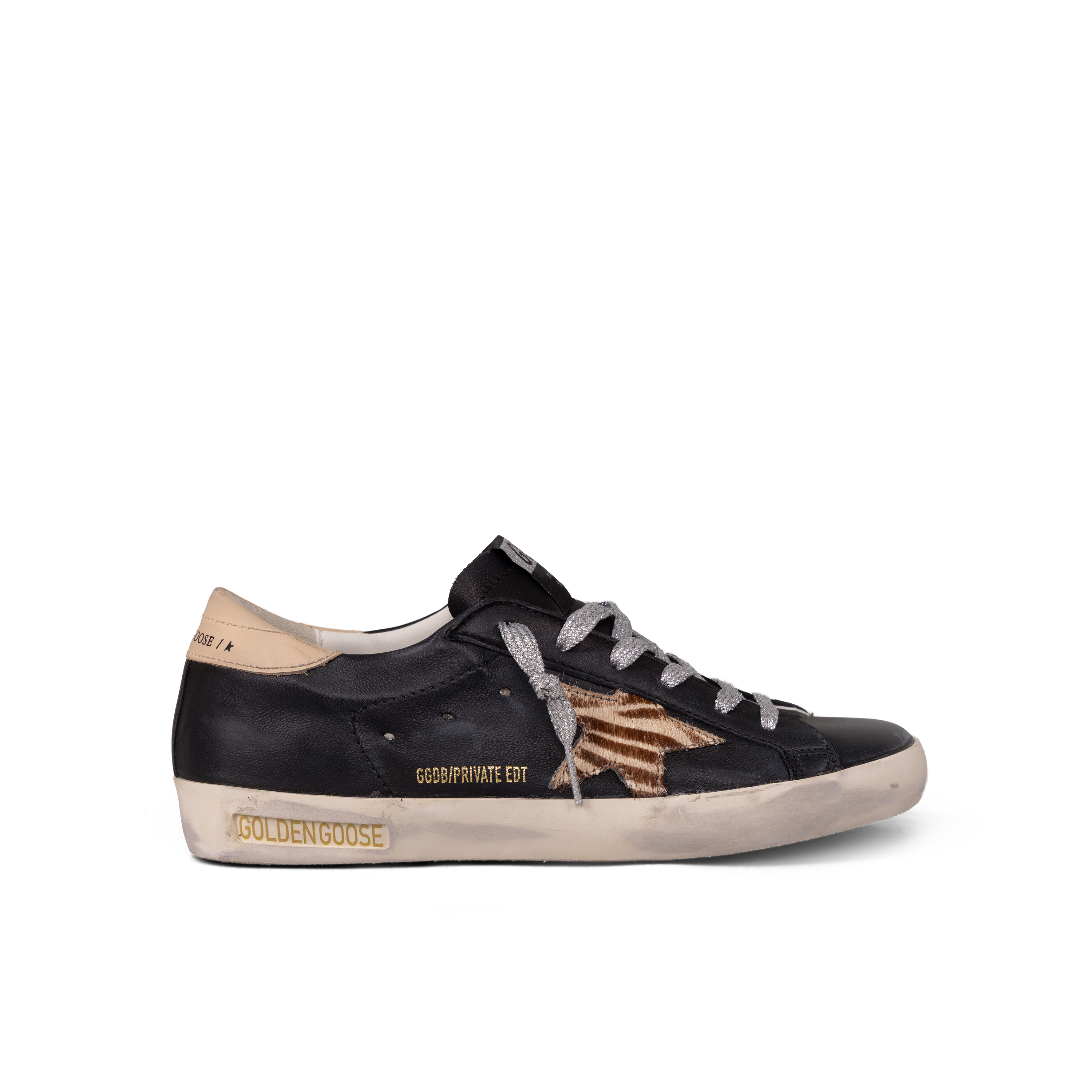 Sneakers Negros Golden Goose Super-Star Zebra Horsy Star