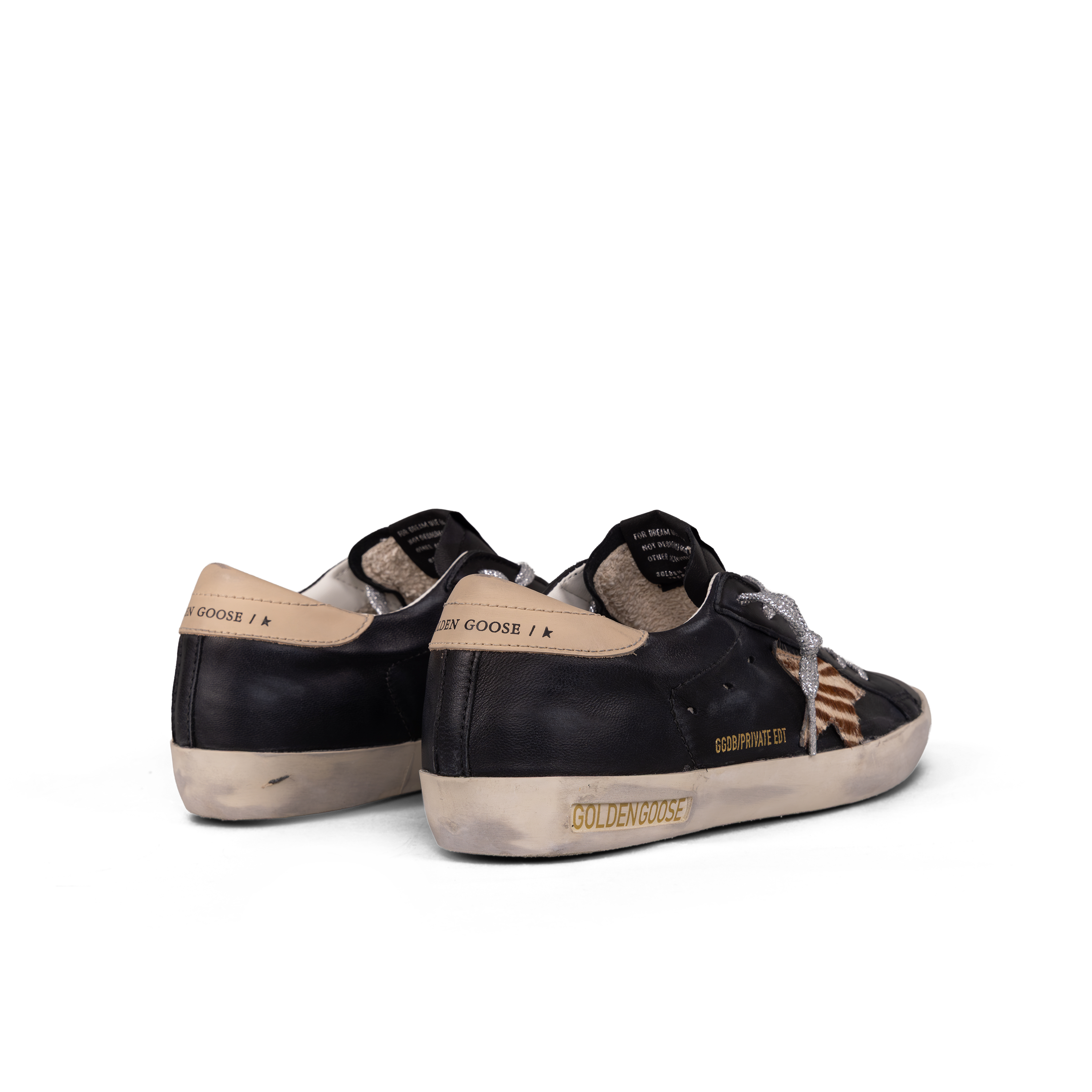 Sneakers Negros Golden Goose Super-Star Zebra Horsy Star
