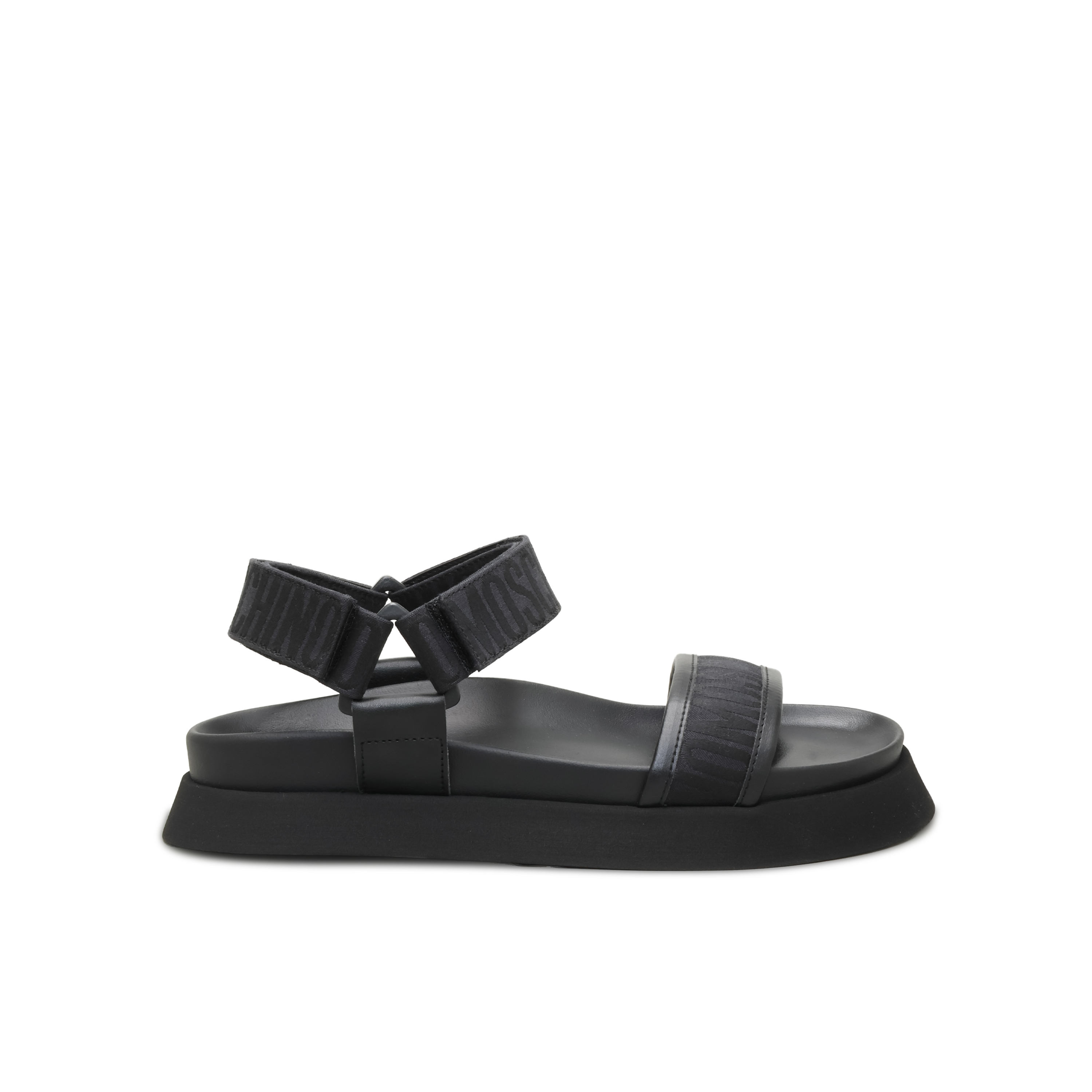Sandalias Negras Moschino Monogram Lace