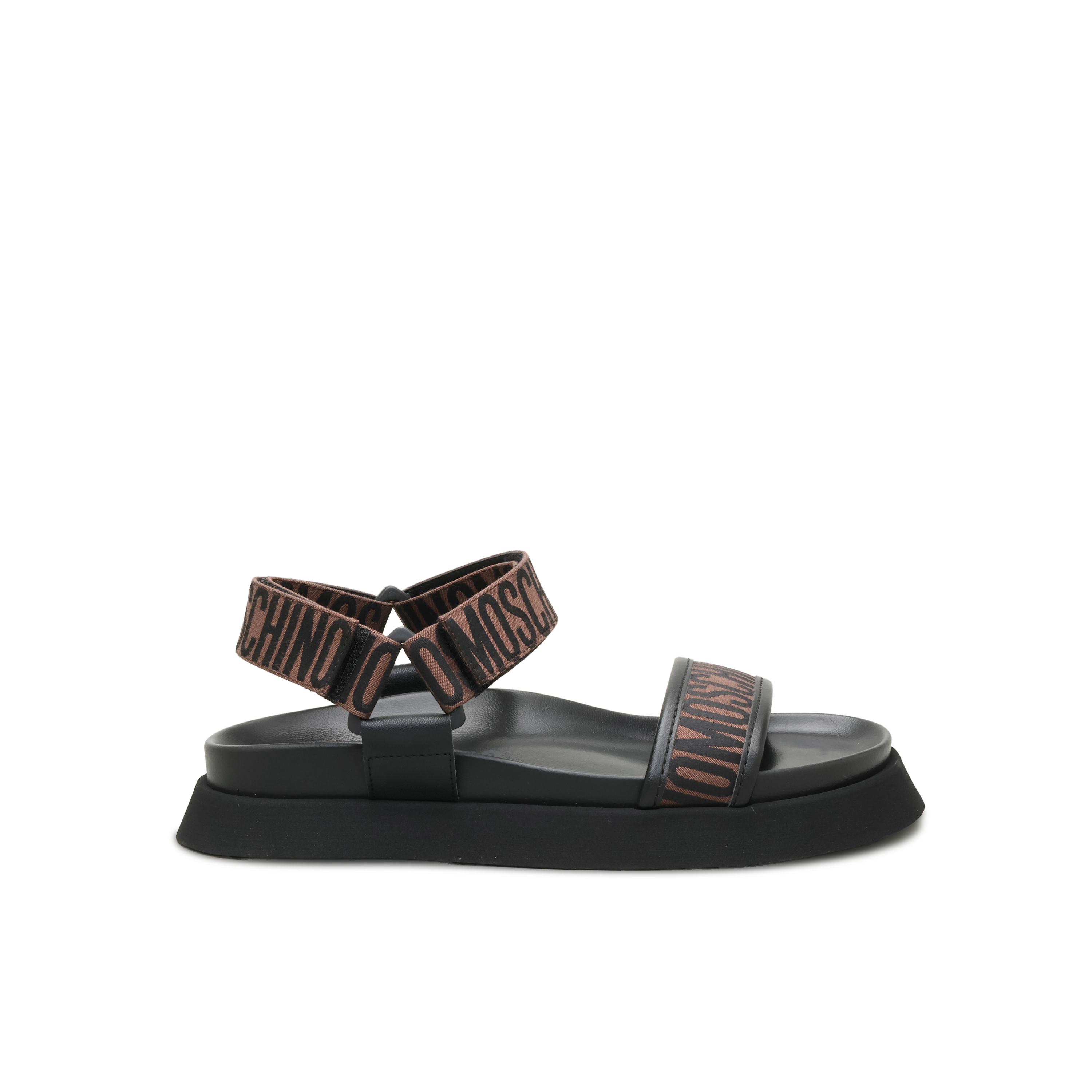 Sandalias Negras Moschino Monogram Lace